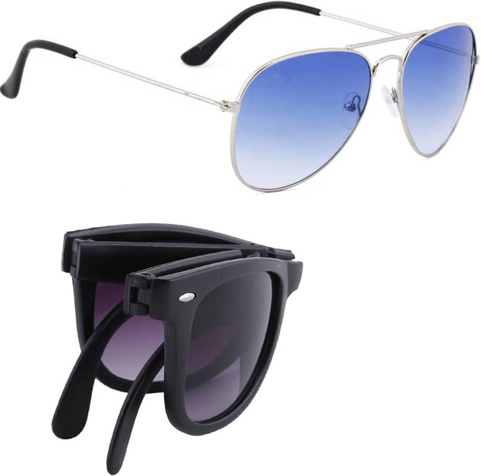     			Elligator Multicolor Rectangular Sunglasses ( Pack of 2 )