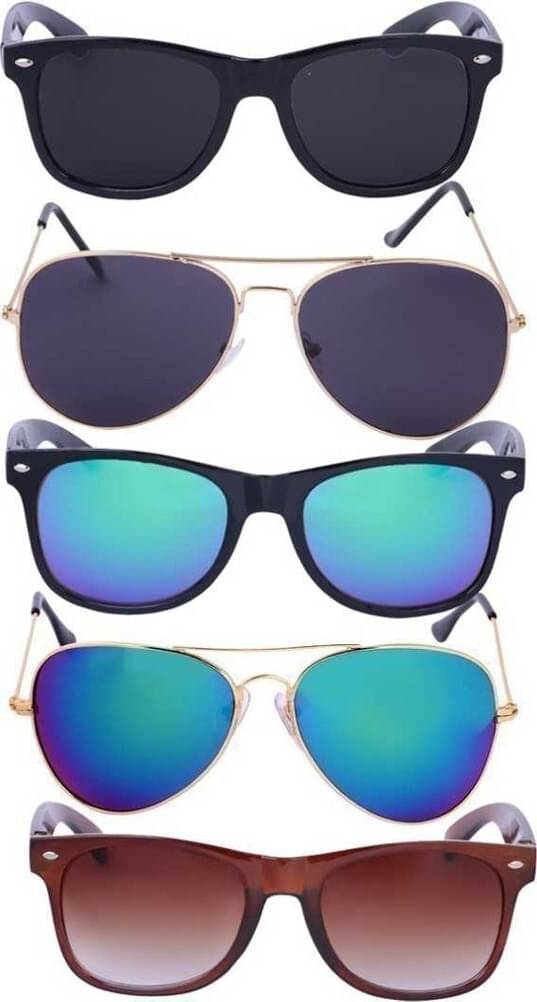 Elligator Multicolor Rectangular Sunglasses ( Pack of 5 ) Elligator Multicolor Rectangular Sunglasses ( Pack of 5 )