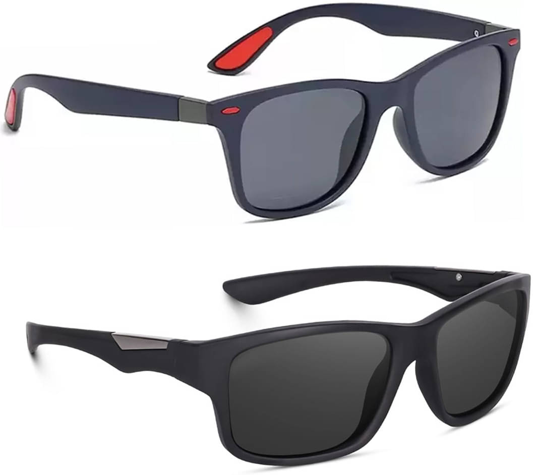 Elligator Multicolor Rectangular Sunglasses ( Pack of 2 ) Elligator Multicolor Rectangular Sunglasses ( Pack of 2 )