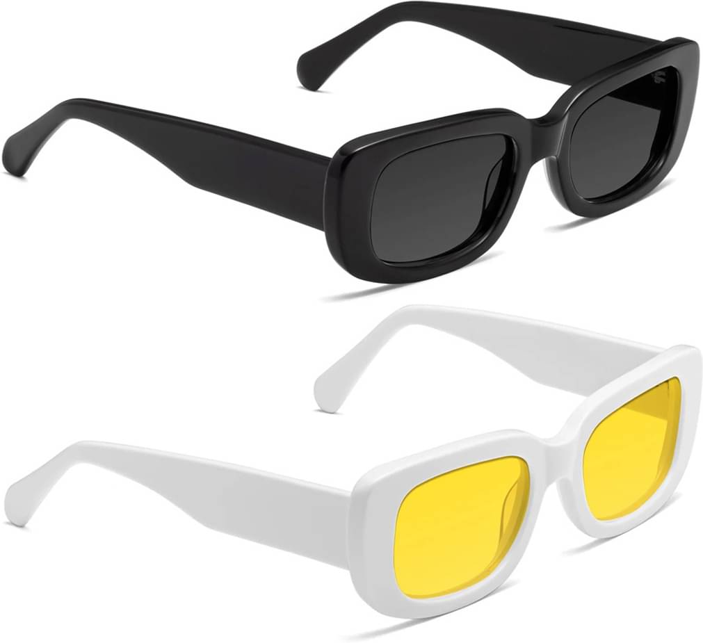 Elligator Multicolor Rectangular Sunglasses ( Pack of 2 ) Elligator Multicolor Rectangular Sunglasses ( Pack of 2 )