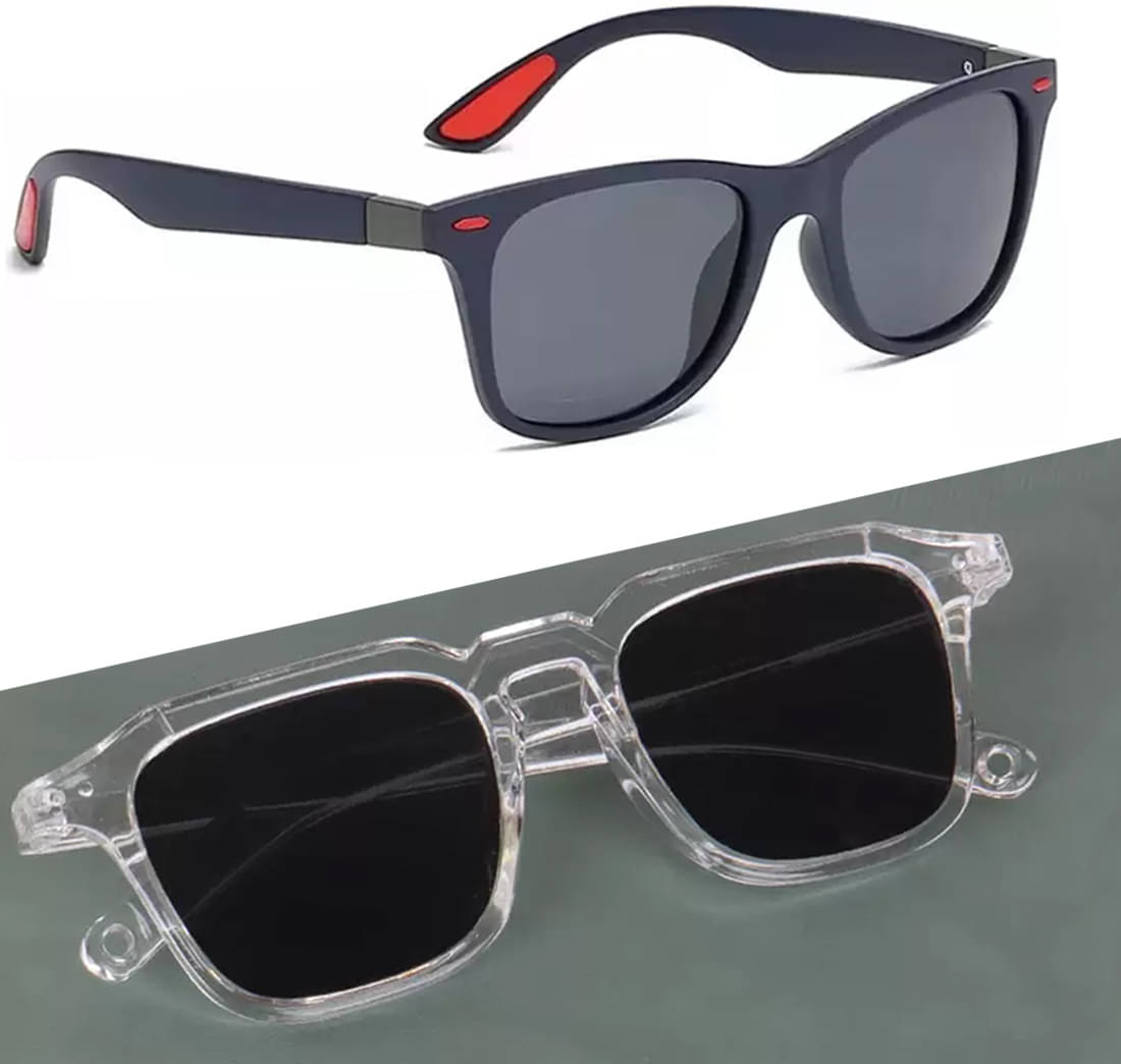 Elligator Multicolor Rectangular Sunglasses ( Pack of 2 ) Elligator Multicolor Rectangular Sunglasses ( Pack of 2 )