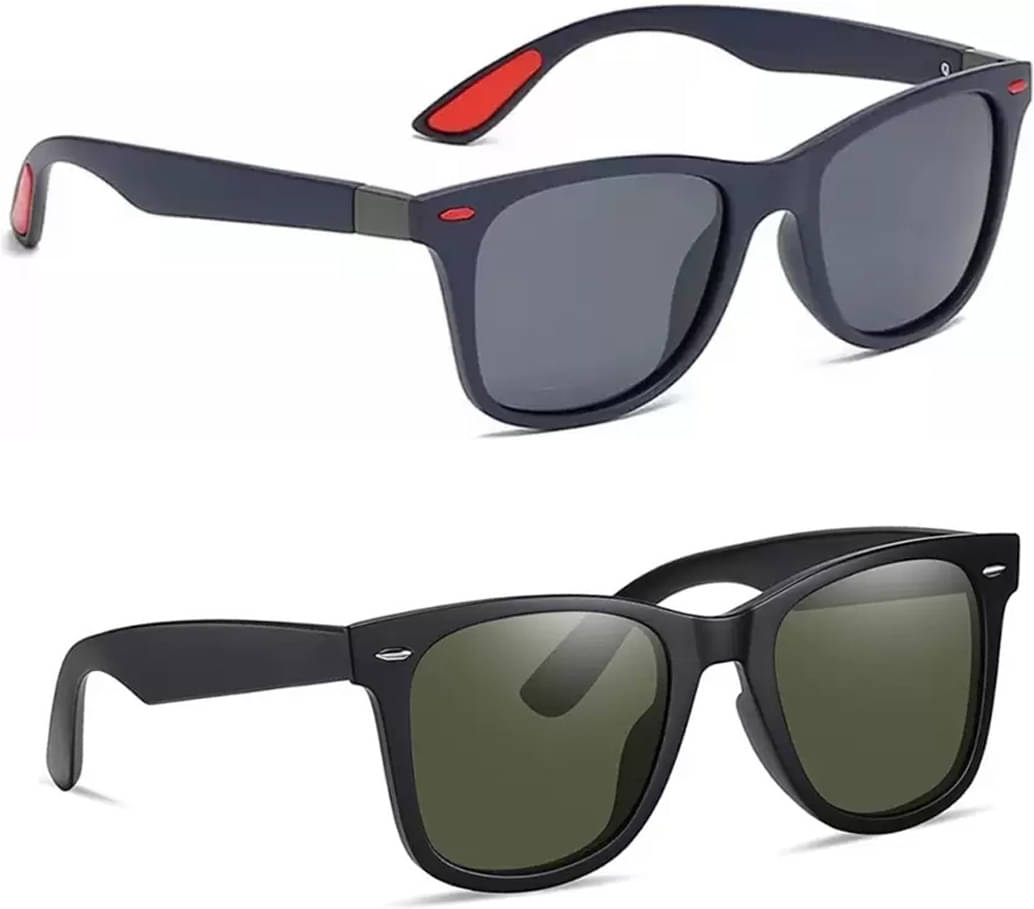 Elligator Multicolor Rectangular Sunglasses ( Pack of 2 ) Elligator Multicolor Rectangular Sunglasses ( Pack of 2 )