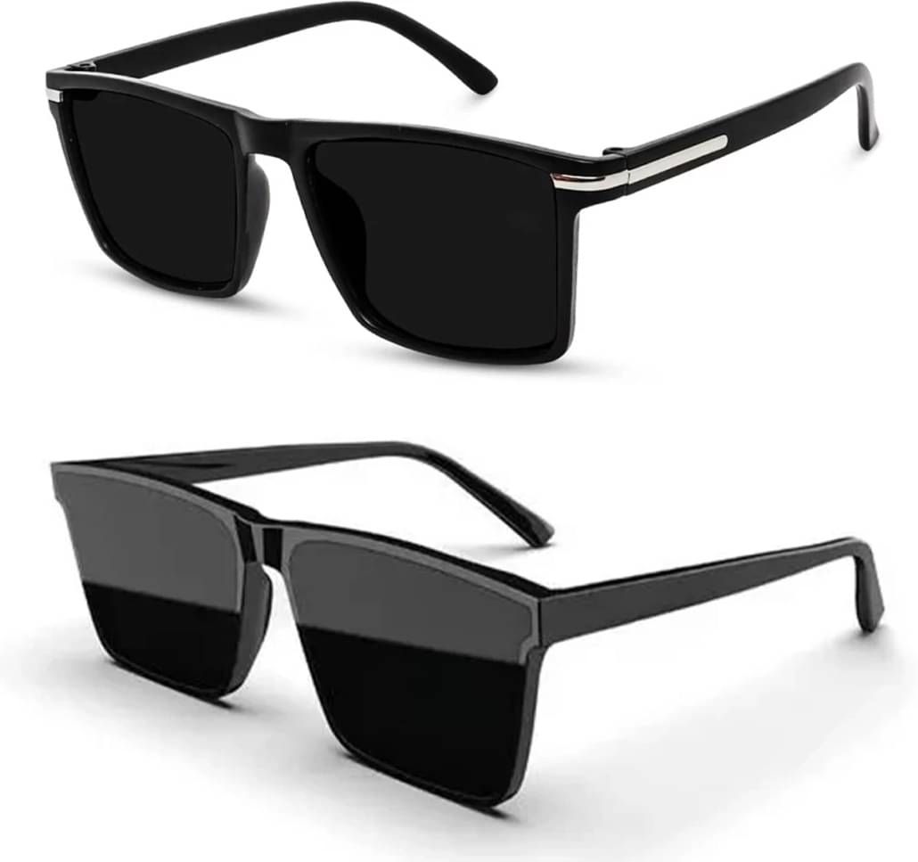 Elligator Multicolor Rectangular Sunglasses ( Pack of 2 ) Elligator Multicolor Rectangular Sunglasses ( Pack of 2 )