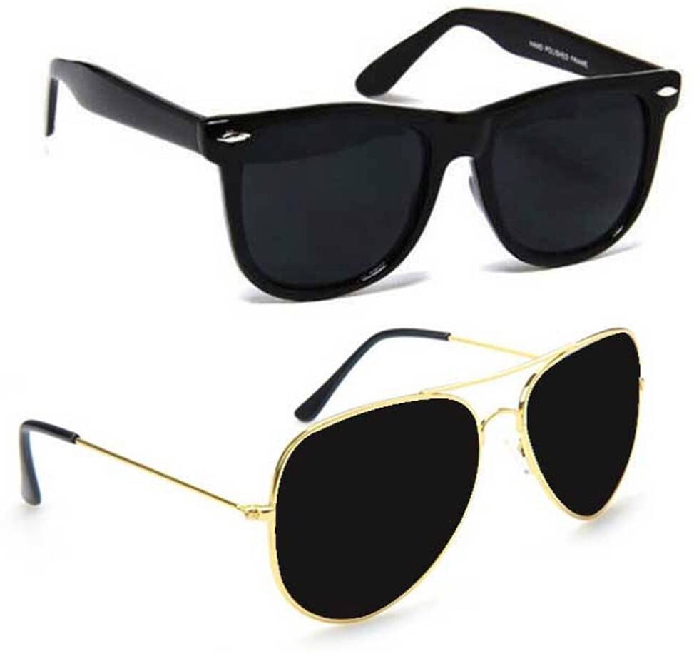     			Elligator Multicolor Rectangular Sunglasses ( Pack of 2 )