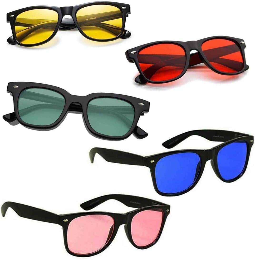     			Elligator Multicolor Rectangular Sunglasses ( Pack of 5 )