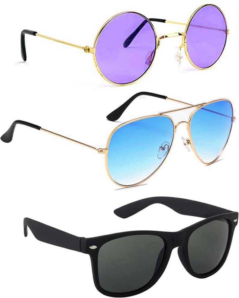 Elligator Multicolor Round Sunglasses ( Pack of 3 ) Elligator Multicolor Round Sunglasses ( Pack of 3 )
