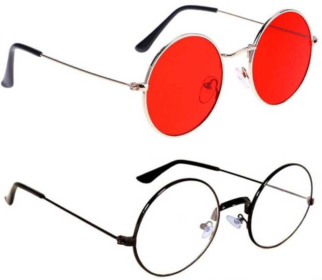     			Elligator Multicolor Round Sunglasses ( Pack of 2 )