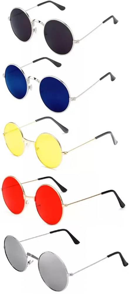     			Elligator Multicolor Round Sunglasses ( Pack of 5 )