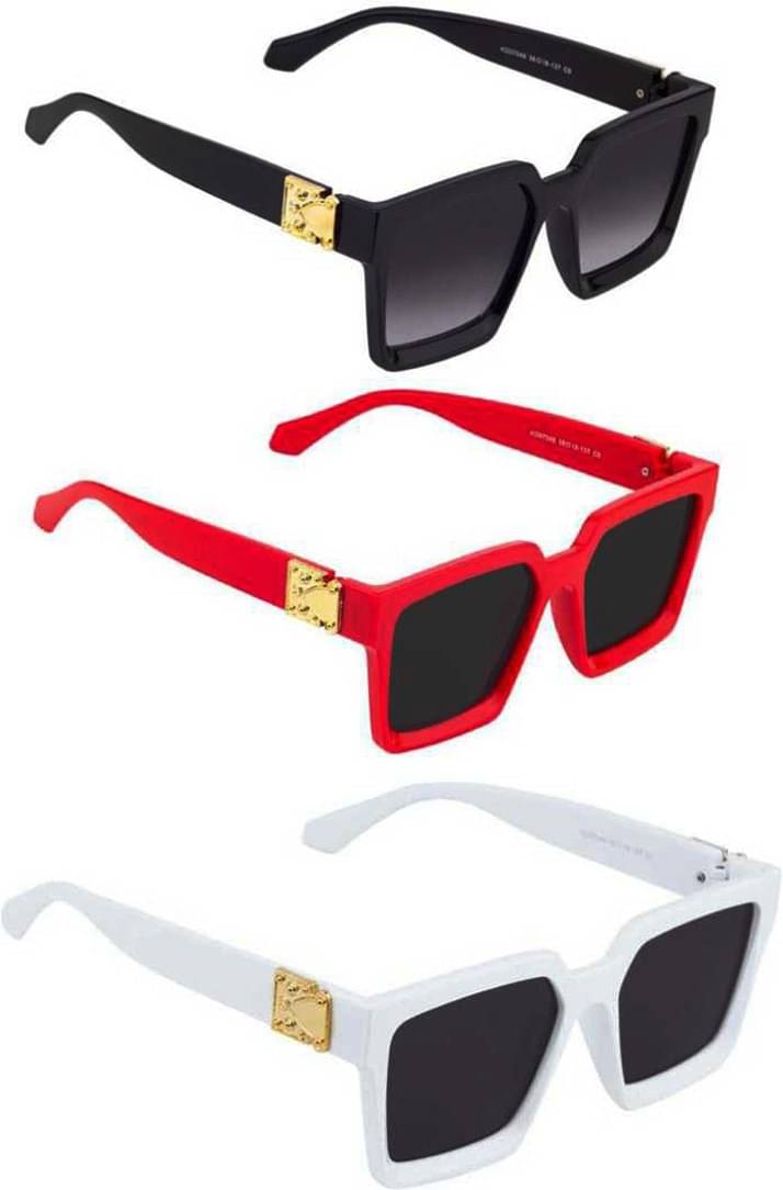 Elligator Multicolor Square Sunglasses ( Pack of 3 ) Elligator Multicolor Square Sunglasses ( Pack of 3 )