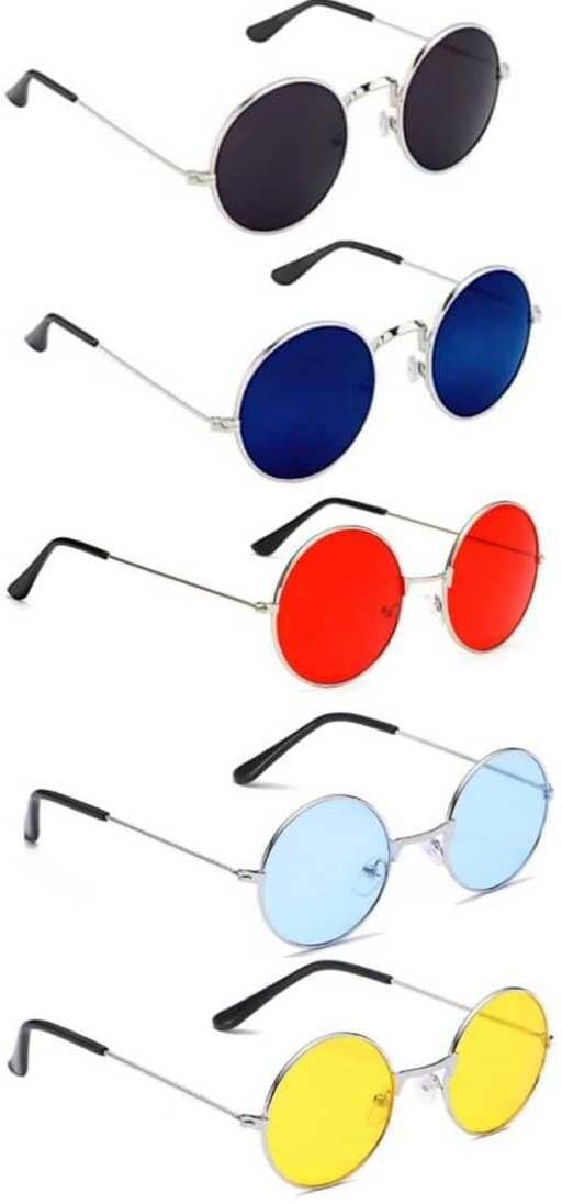 Elligator Silver Round Sunglasses ( Pack of 5 ) Elligator Silver Round Sunglasses ( Pack of 5 )