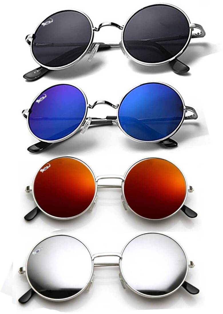     			Elligator Silver Round Sunglasses ( Pack of 4 )