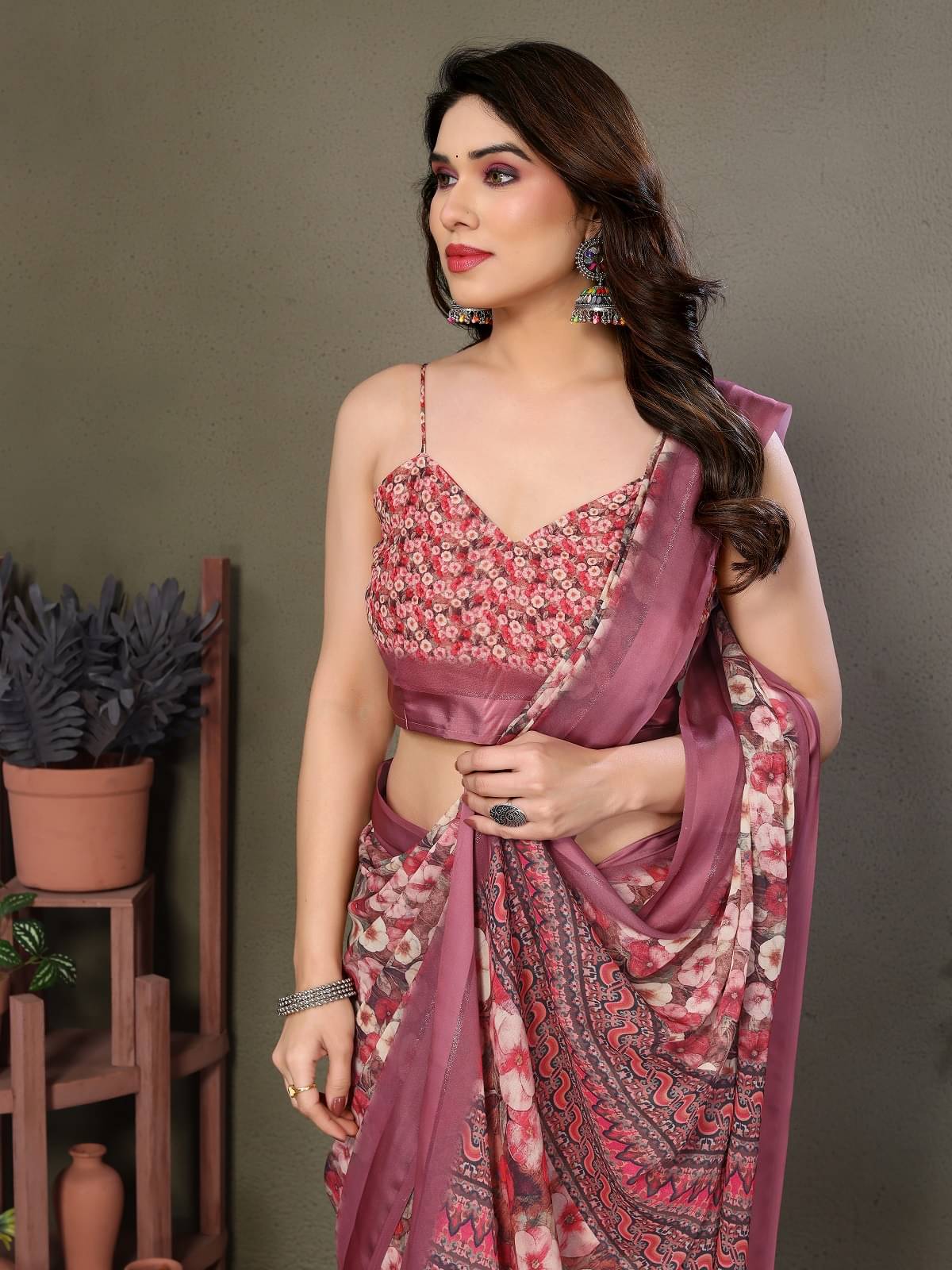 Gazal Fashions Satin Printed Saree With Unstitched Blouse Piece ( Multicolor2 ) Gazal Fashions Satin Printed Saree With Unstitched Blouse Piece ( Multicolor2 )