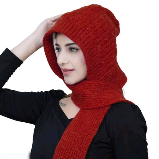 HeteShe Maroon Woollen Women's Headwrap ( Pack of 1 ) HeteShe Maroon Woollen Women's Headwrap ( Pack of 1 )