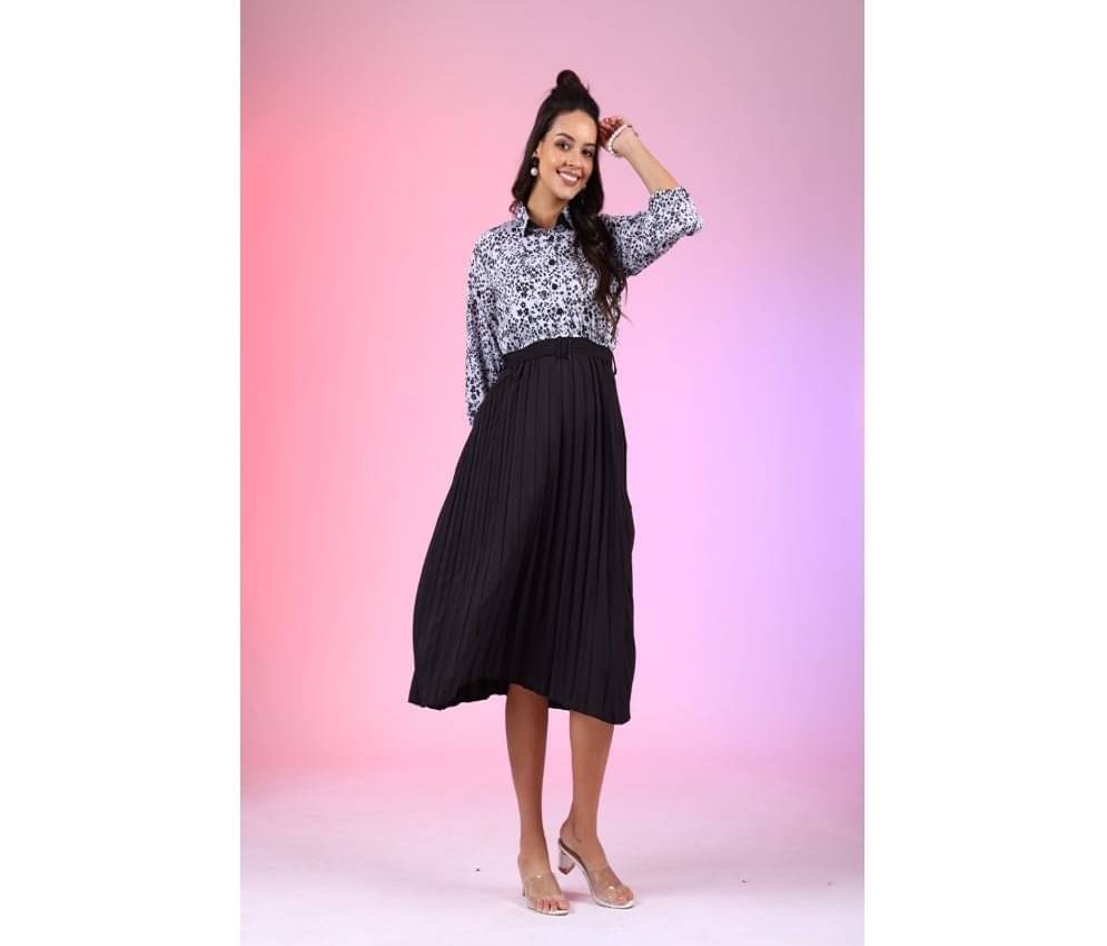 Femvy Women Polyester Solid Fit & Flare Dress ( Multi Color ) Femvy Women Polyester Solid Fit & Flare Dress ( Multi Color )