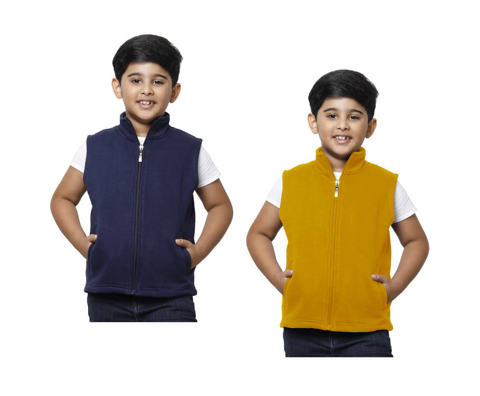     			IndiWeaves Boys Fleece Down Jacket ( Multicolor , Pack of 2 )