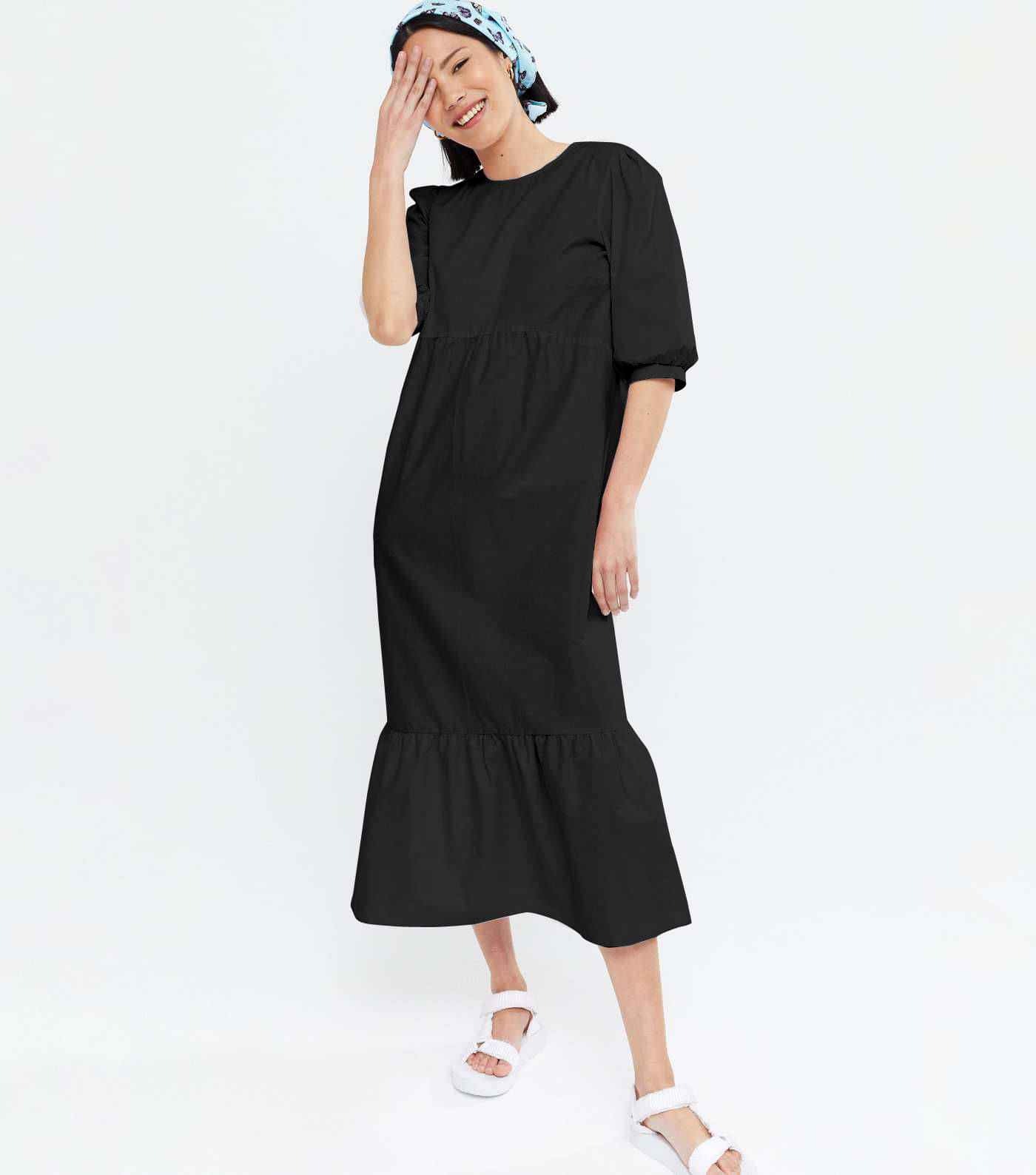     			JASH CREATION Women Polyester Solid Fit & Flare Dress ( Black )