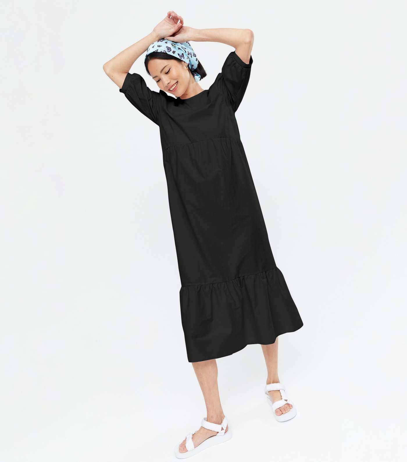 JASH CREATION Women Polyester Solid Fit & Flare Dress ( Black ) JASH CREATION Women Polyester Solid Fit & Flare Dress ( Black )
