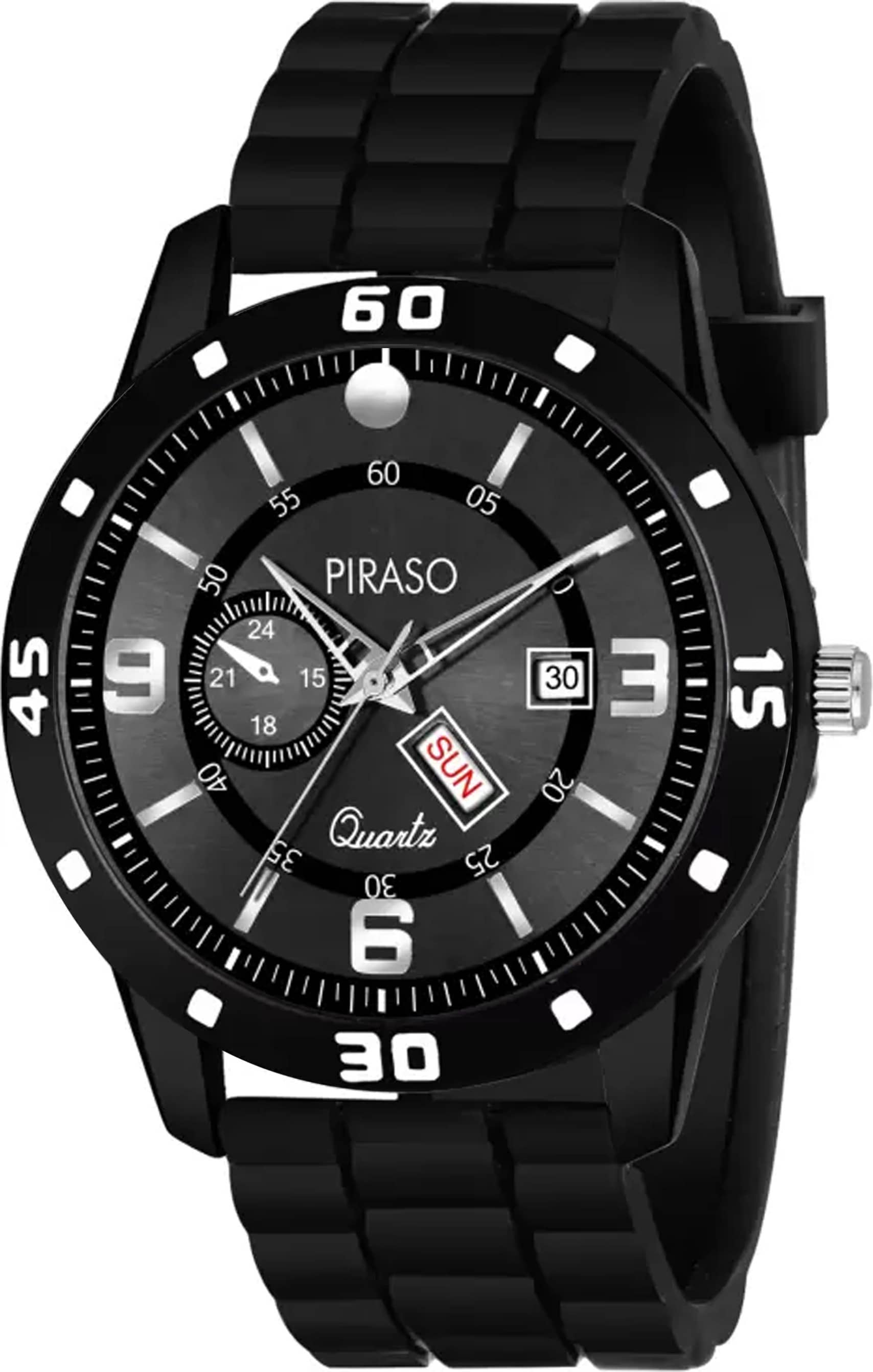 PIRASO Black Silicon Analog Men's Watch