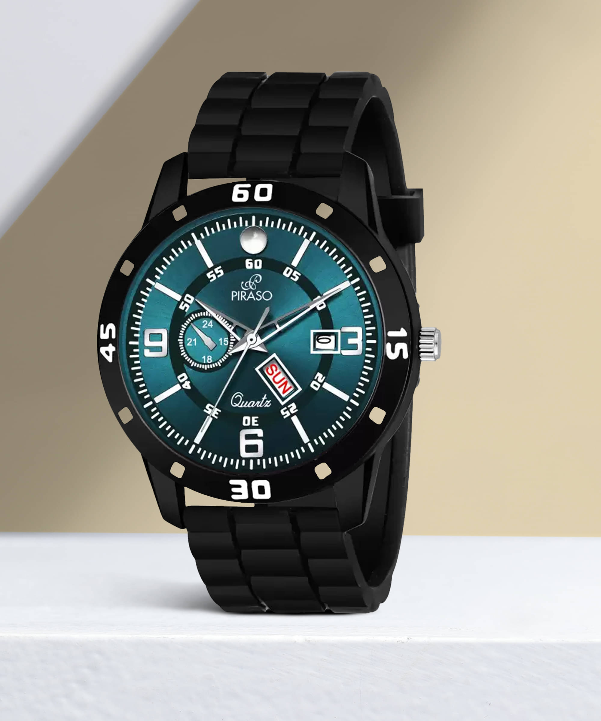     			PIRASO Black Silicon Analog Men's Watch