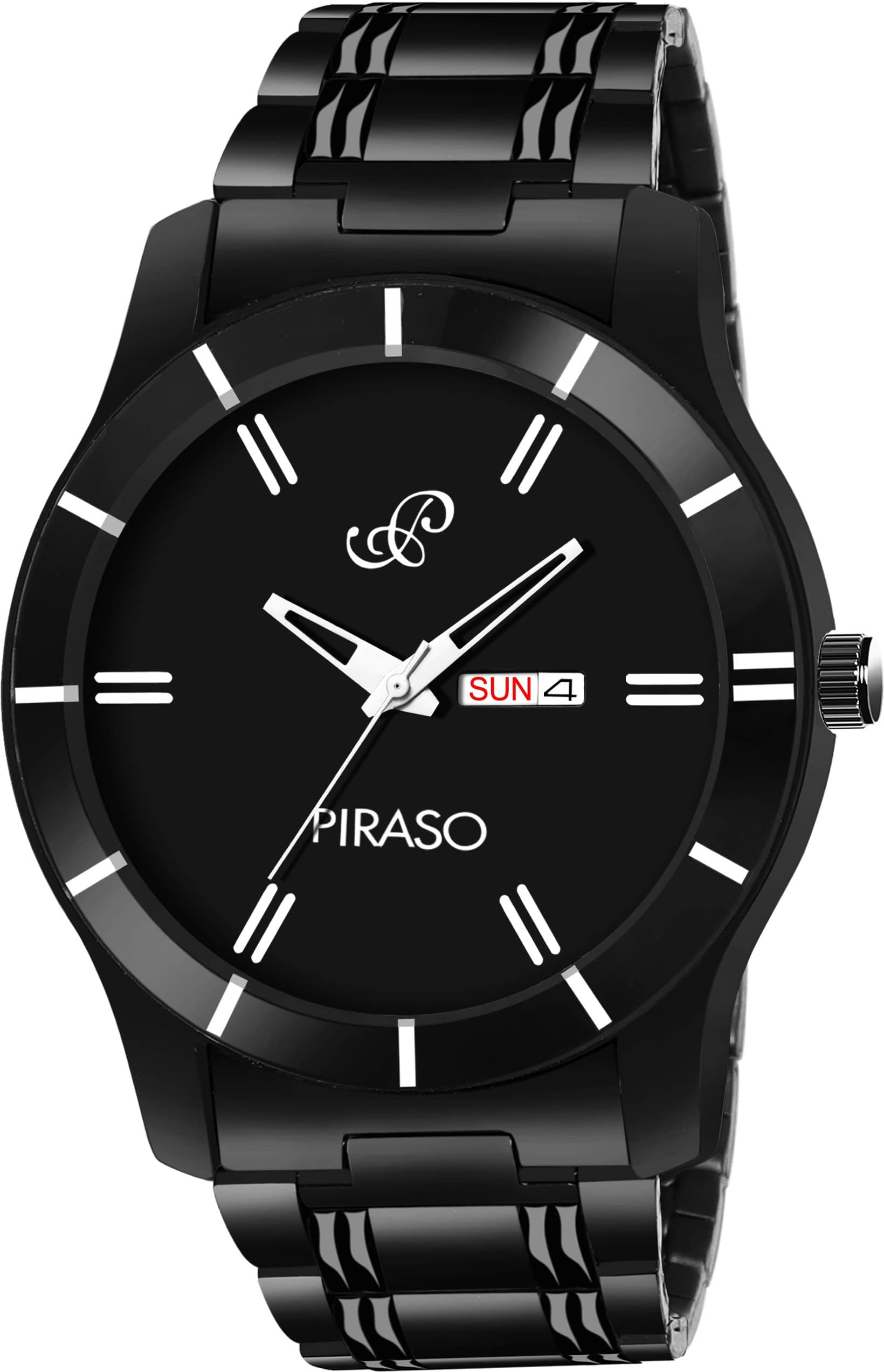 PIRASO Black Stainless Steel Analog Men's Watch