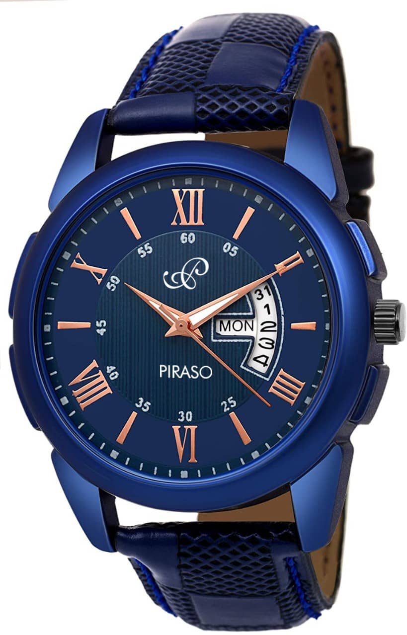 PIRASO Blue Leather Analog Men's Watch