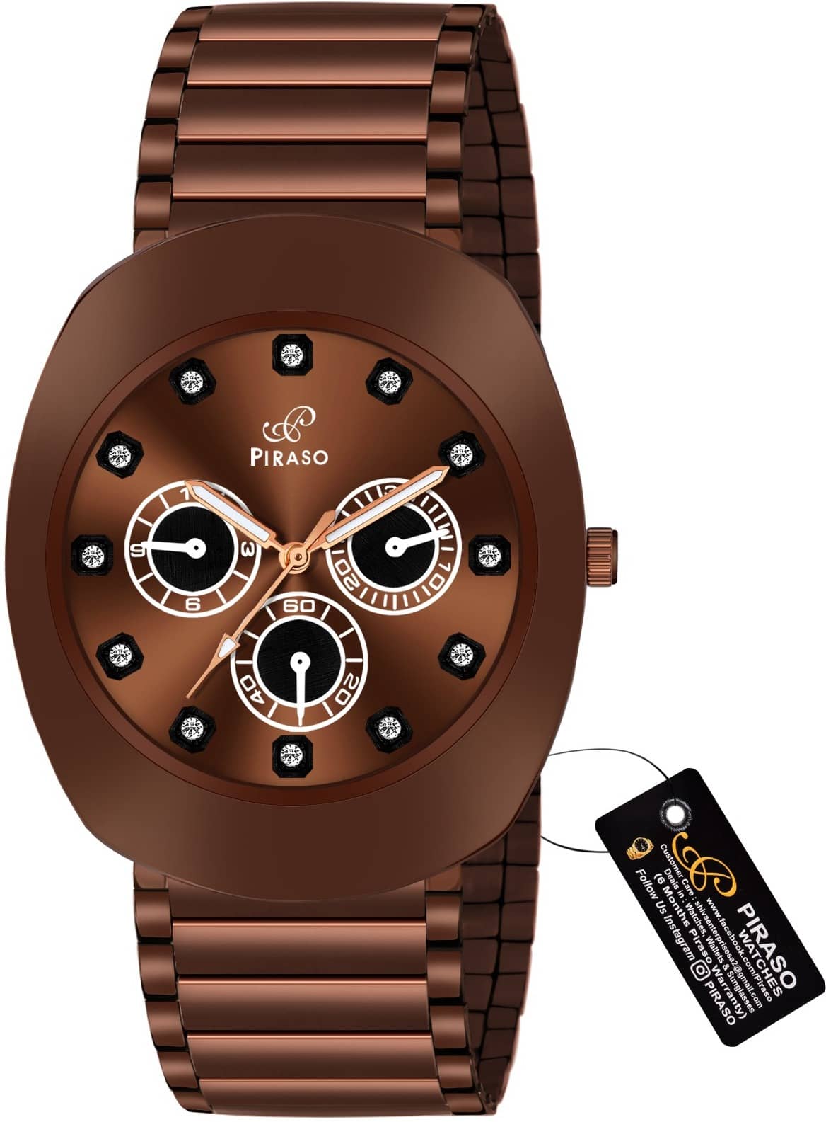 PIRASO Brown Stainless Steel Analog Men's Watch