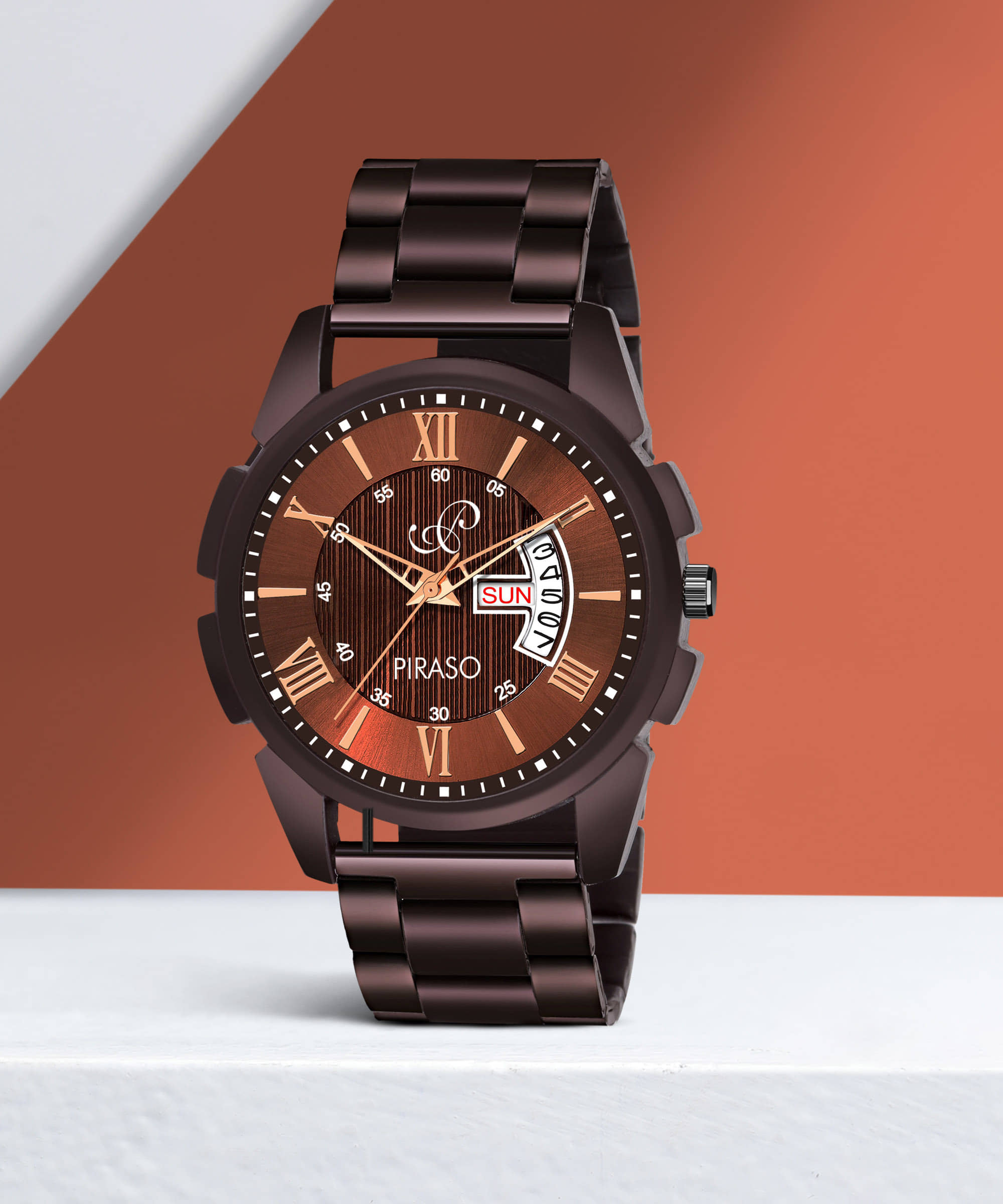 PIRASO Brown Stainless Steel Analog Men's Watch