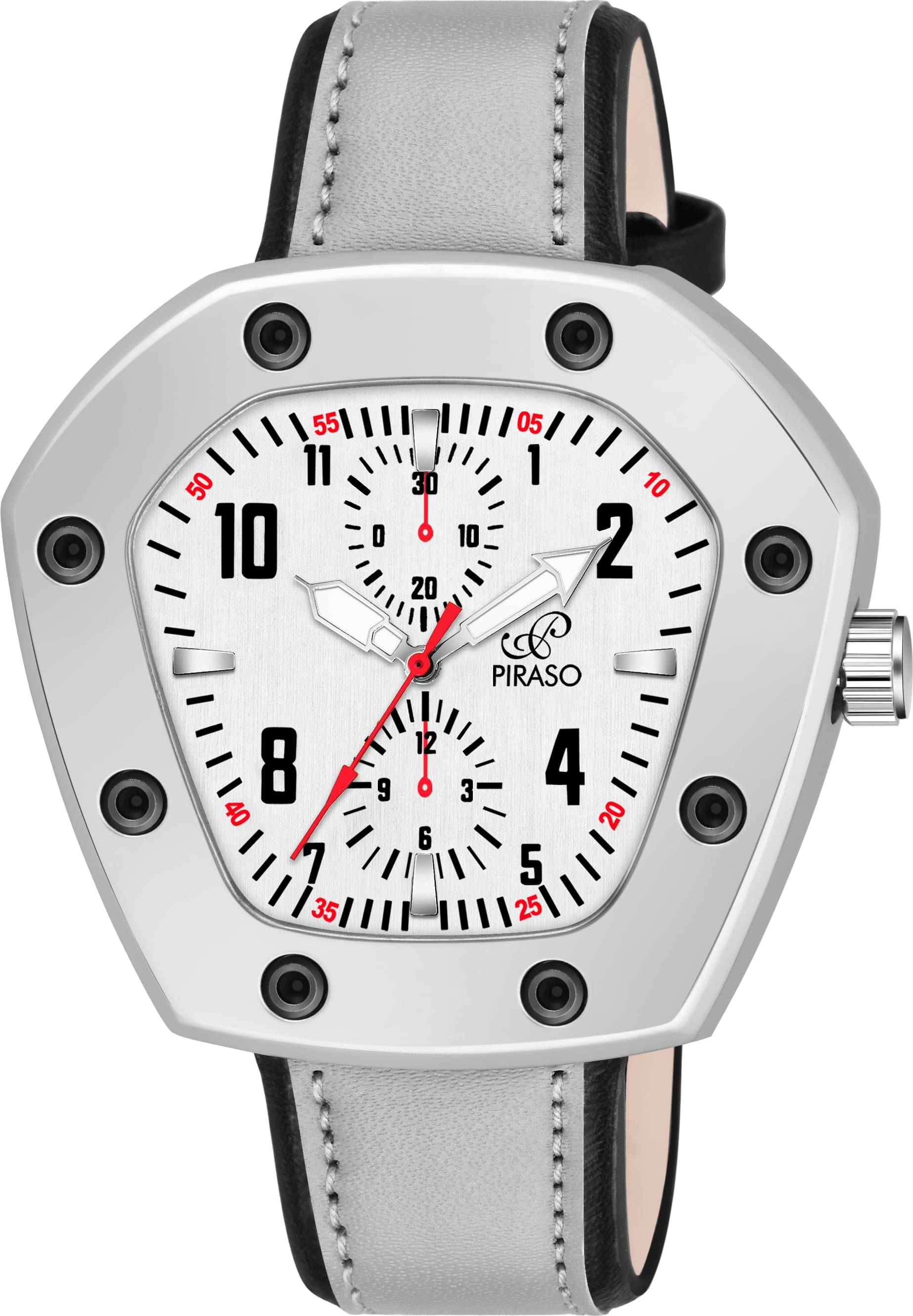     			PIRASO Light Grey Leather Analog Men's Watch