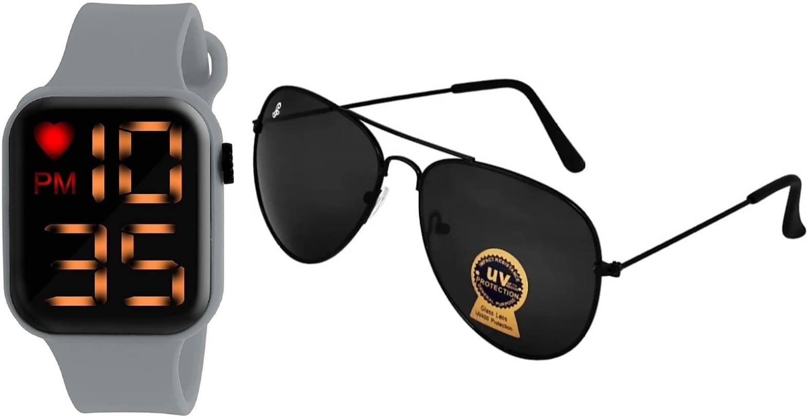     			PIRASO Light Grey Silicon Digital Men's Watch