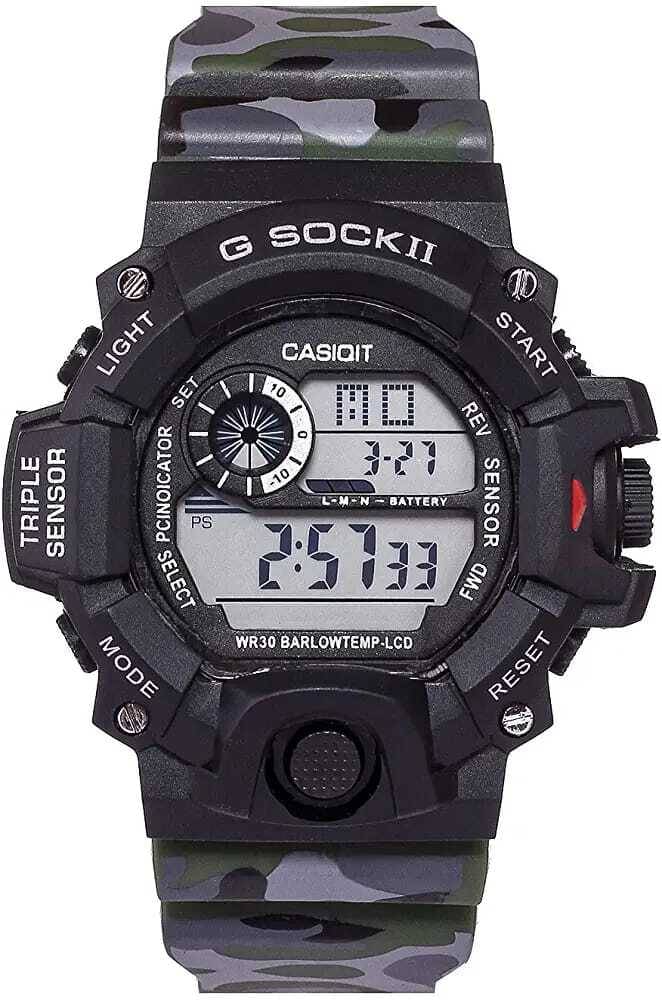     			PIRASO Multicolor Resin Digital Men's Watch