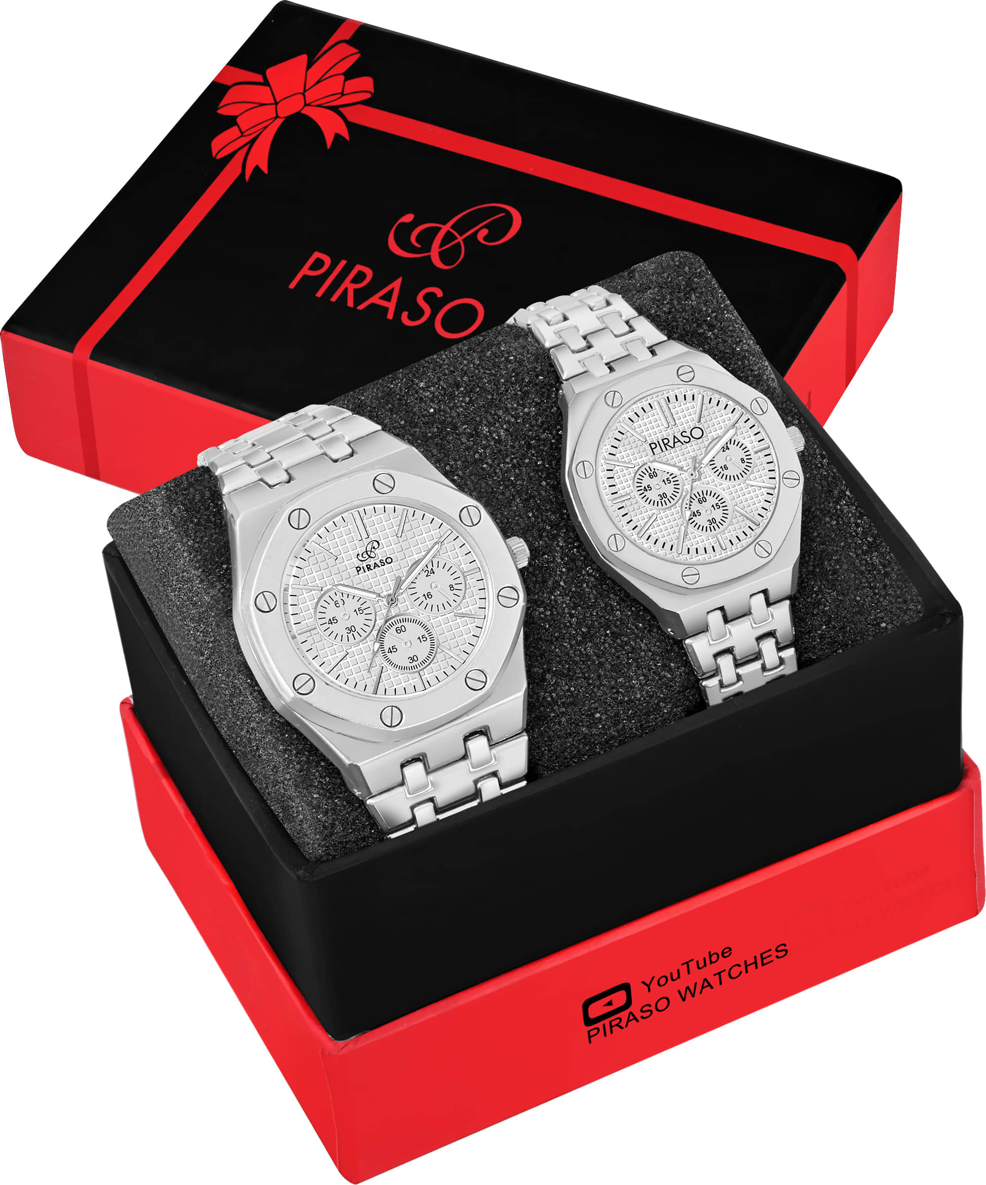 PIRASO Silver Stainless Steel Analog Men's Watch