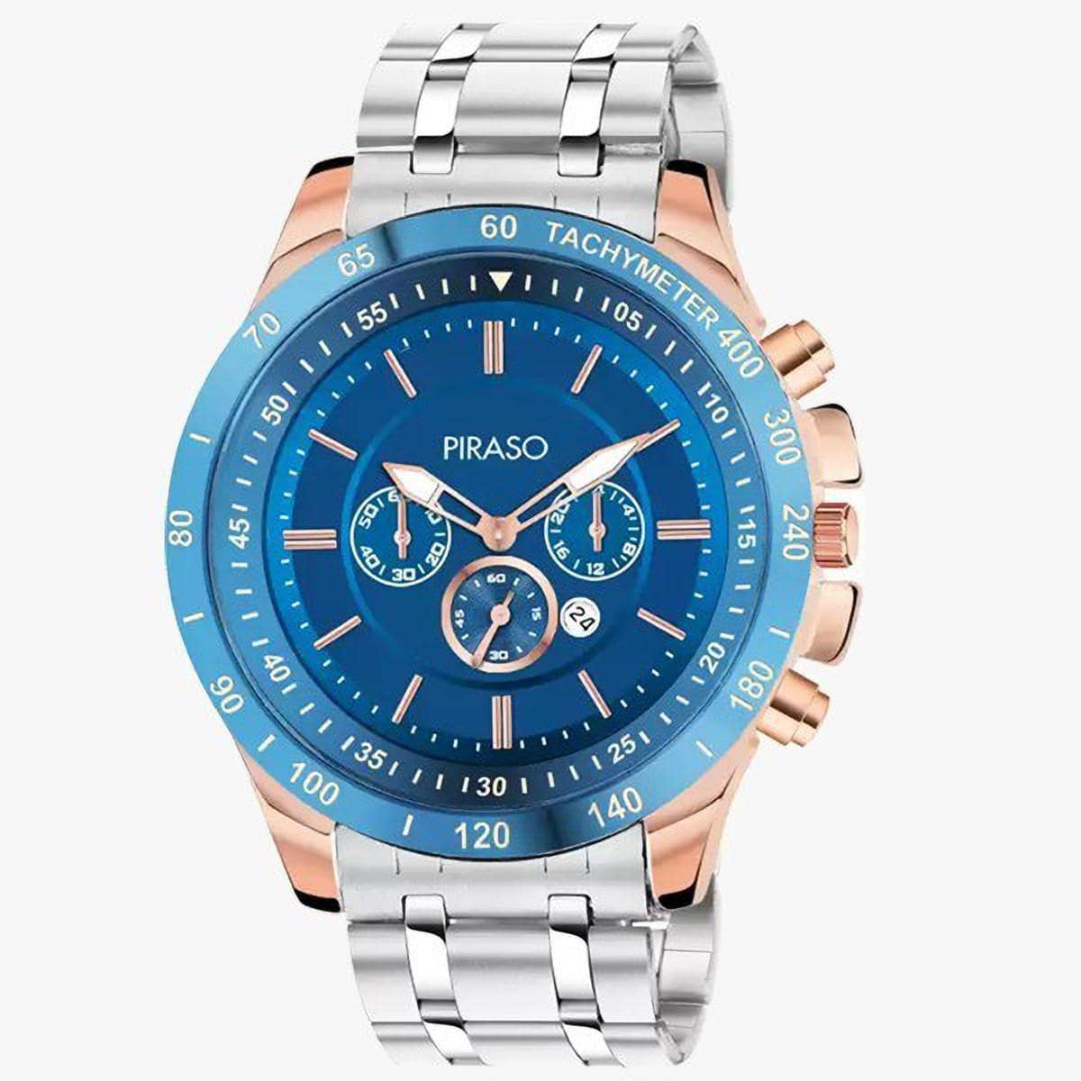 PIRASO Silver Stainless Steel Analog Men's Watch
