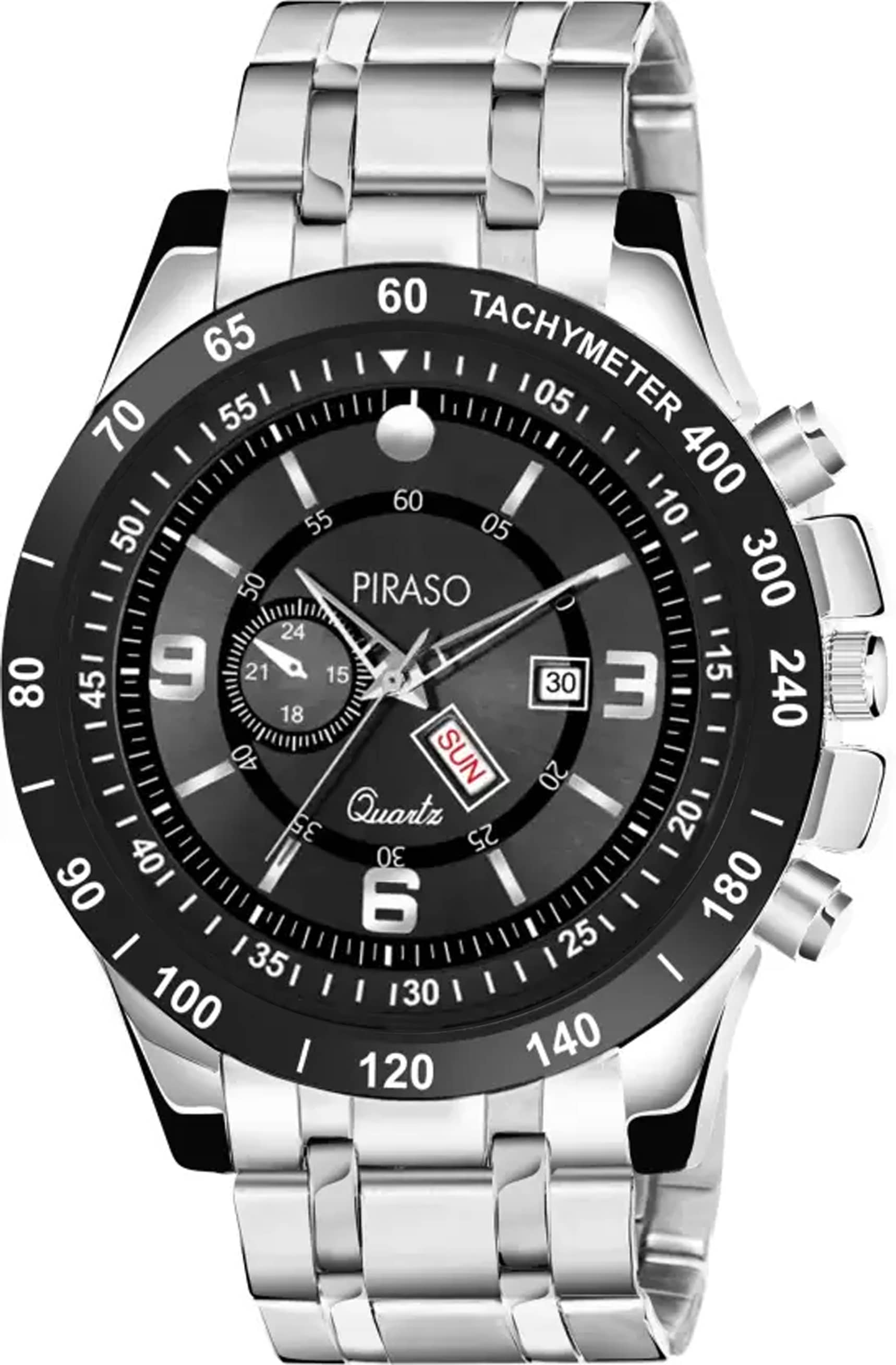 PIRASO Silver Stainless Steel Analog Men's Watch