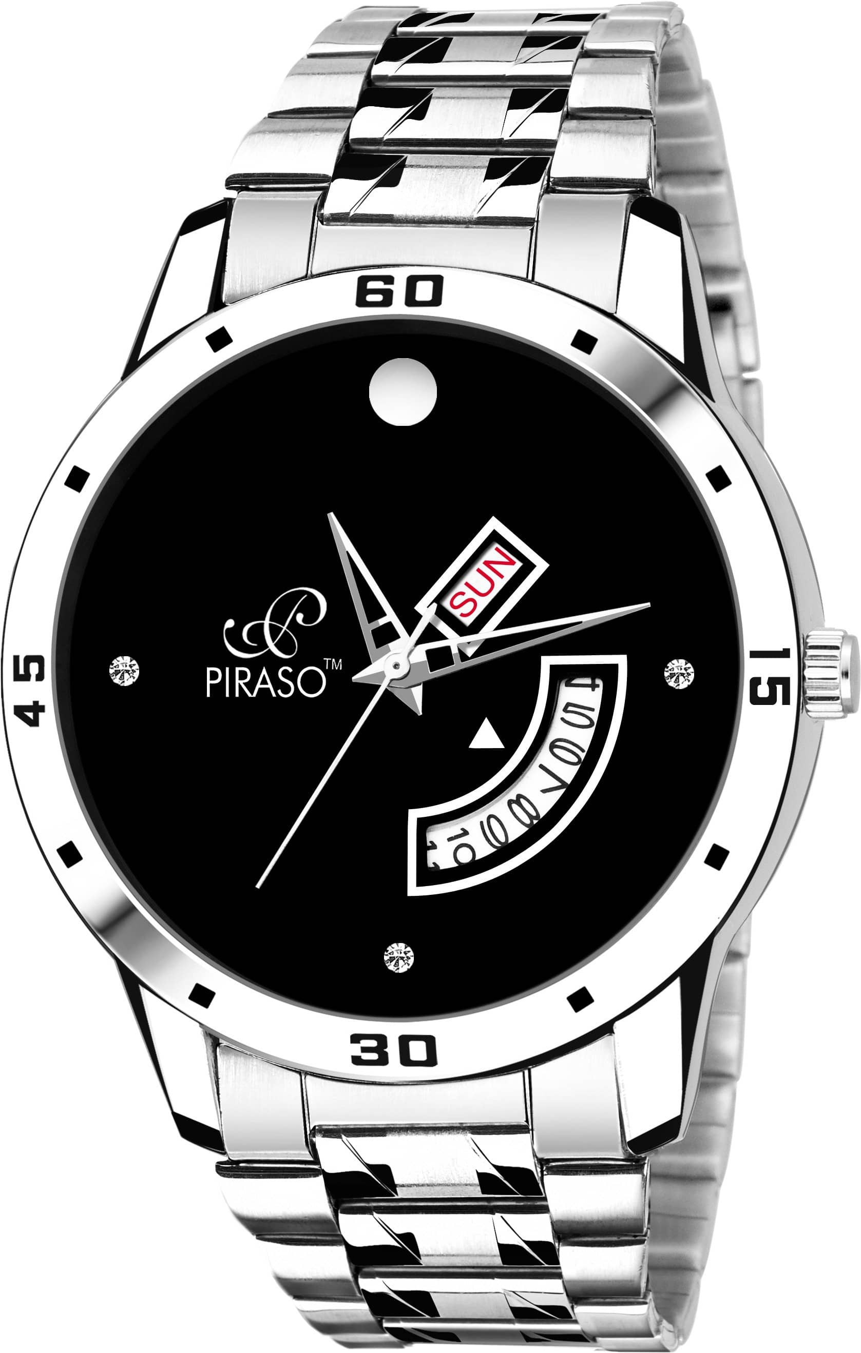 PIRASO Silver Stainless Steel Analog Men's Watch