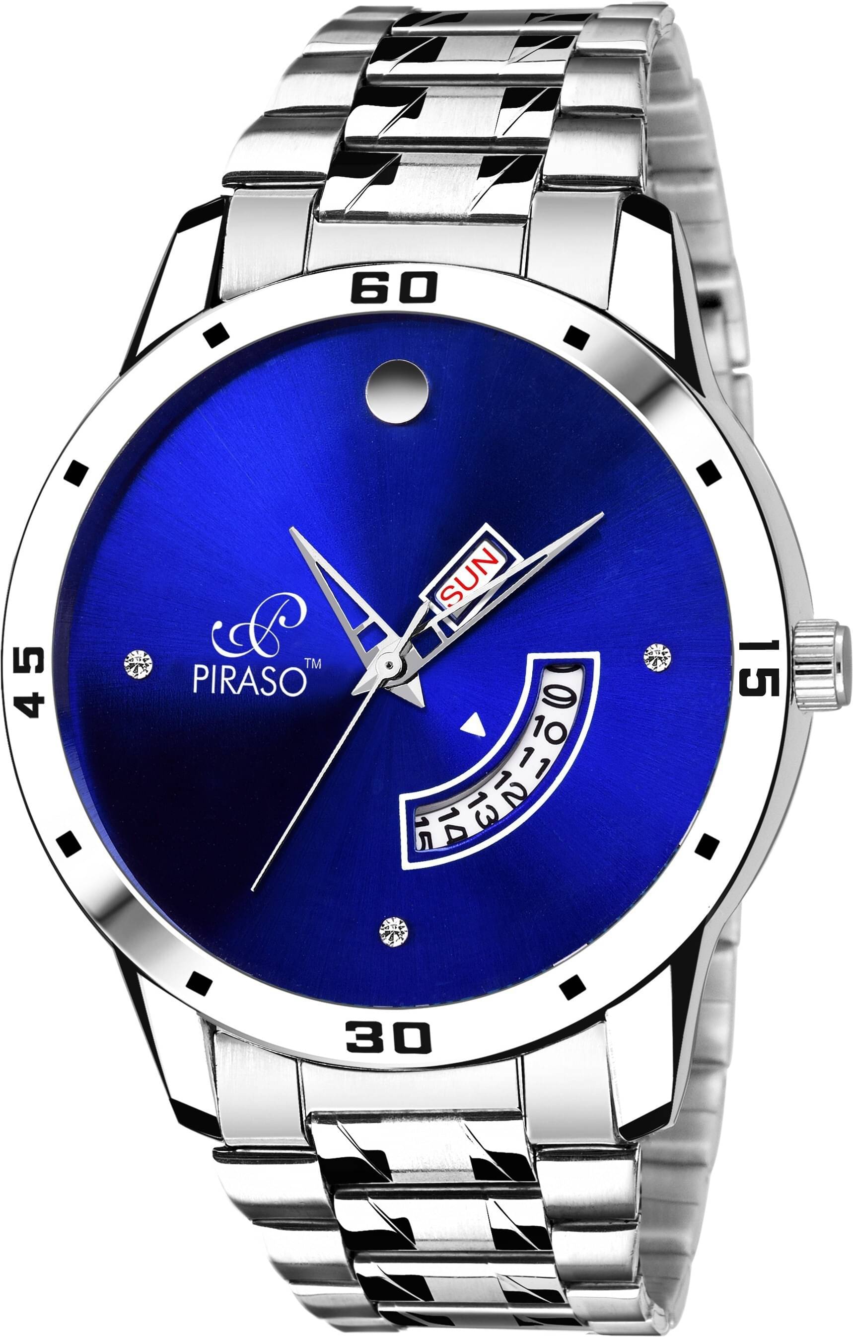     			PIRASO Silver Stainless Steel Analog Men's Watch