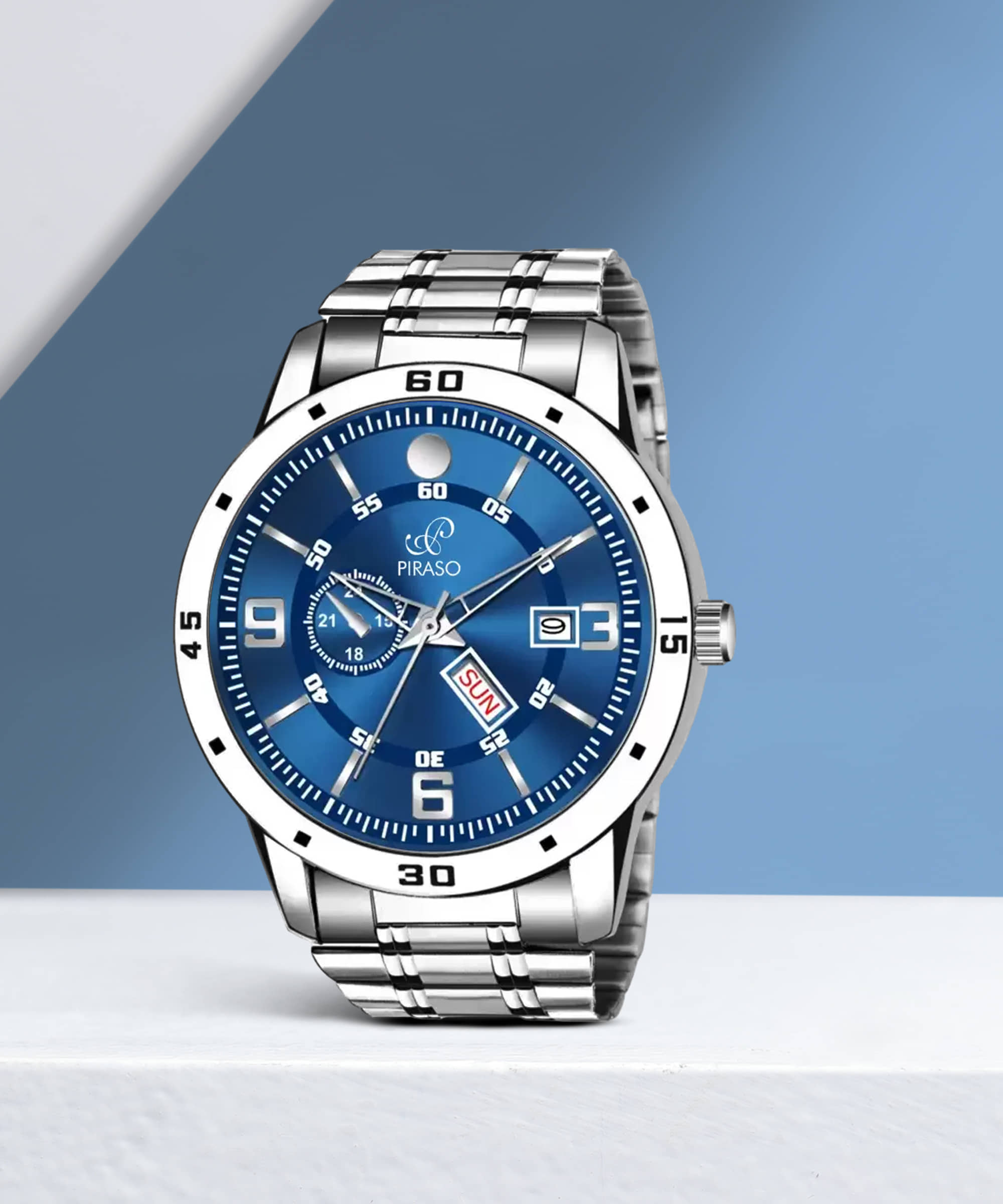 PIRASO Silver Stainless Steel Analog Men's Watch
