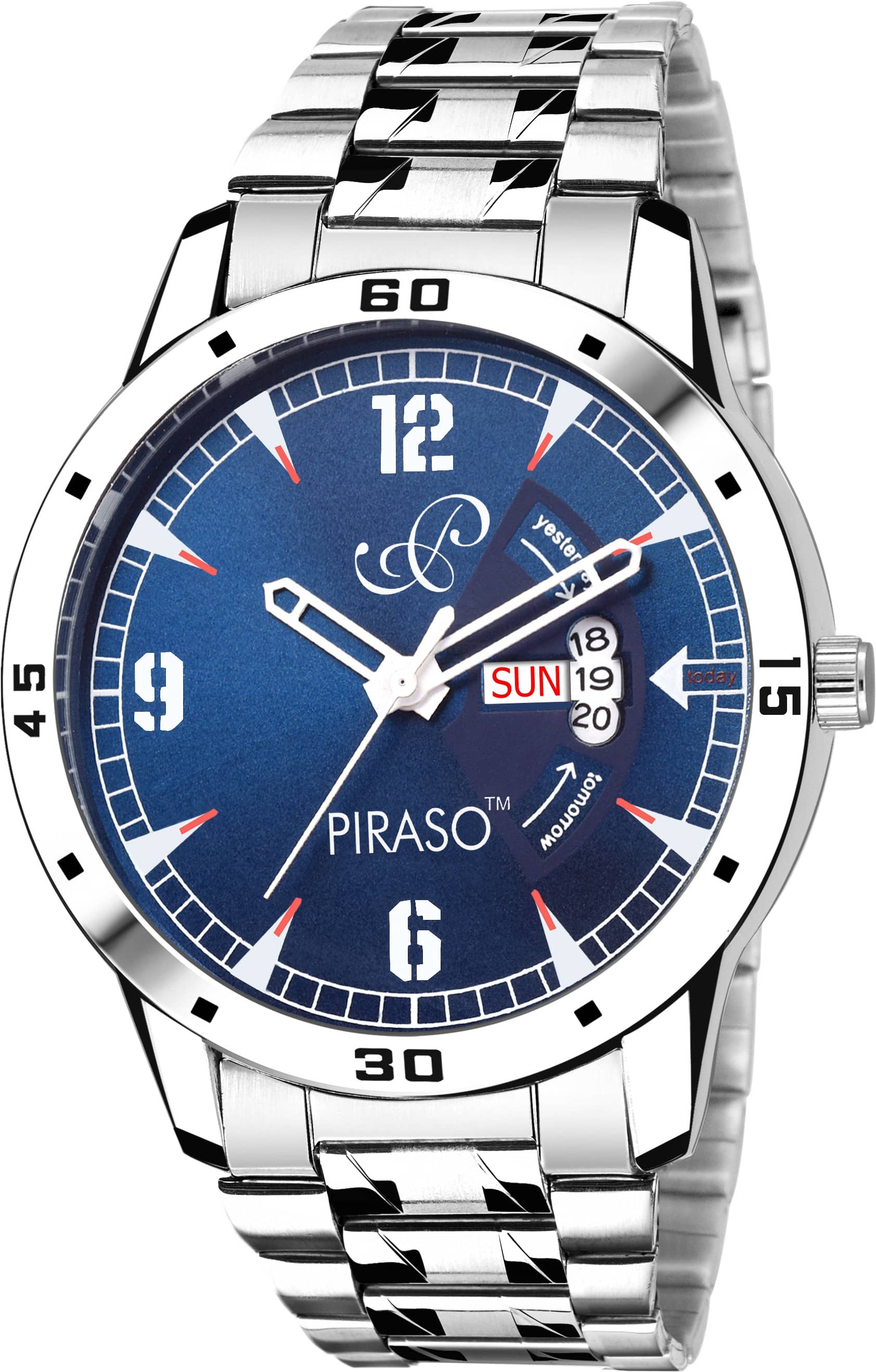 PIRASO Silver Stainless Steel Analog Men's Watch