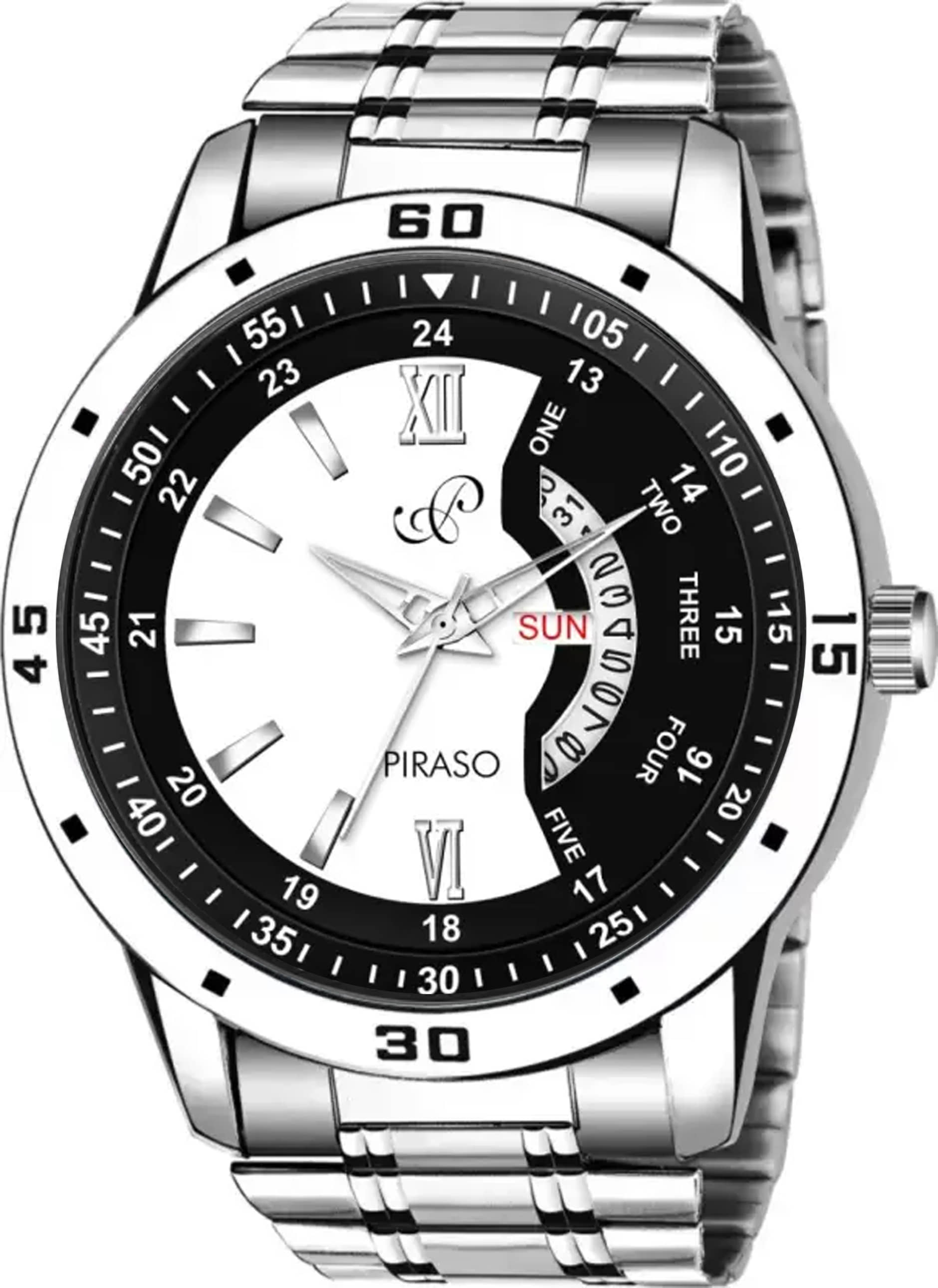 PIRASO Silver Stainless Steel Analog Men's Watch