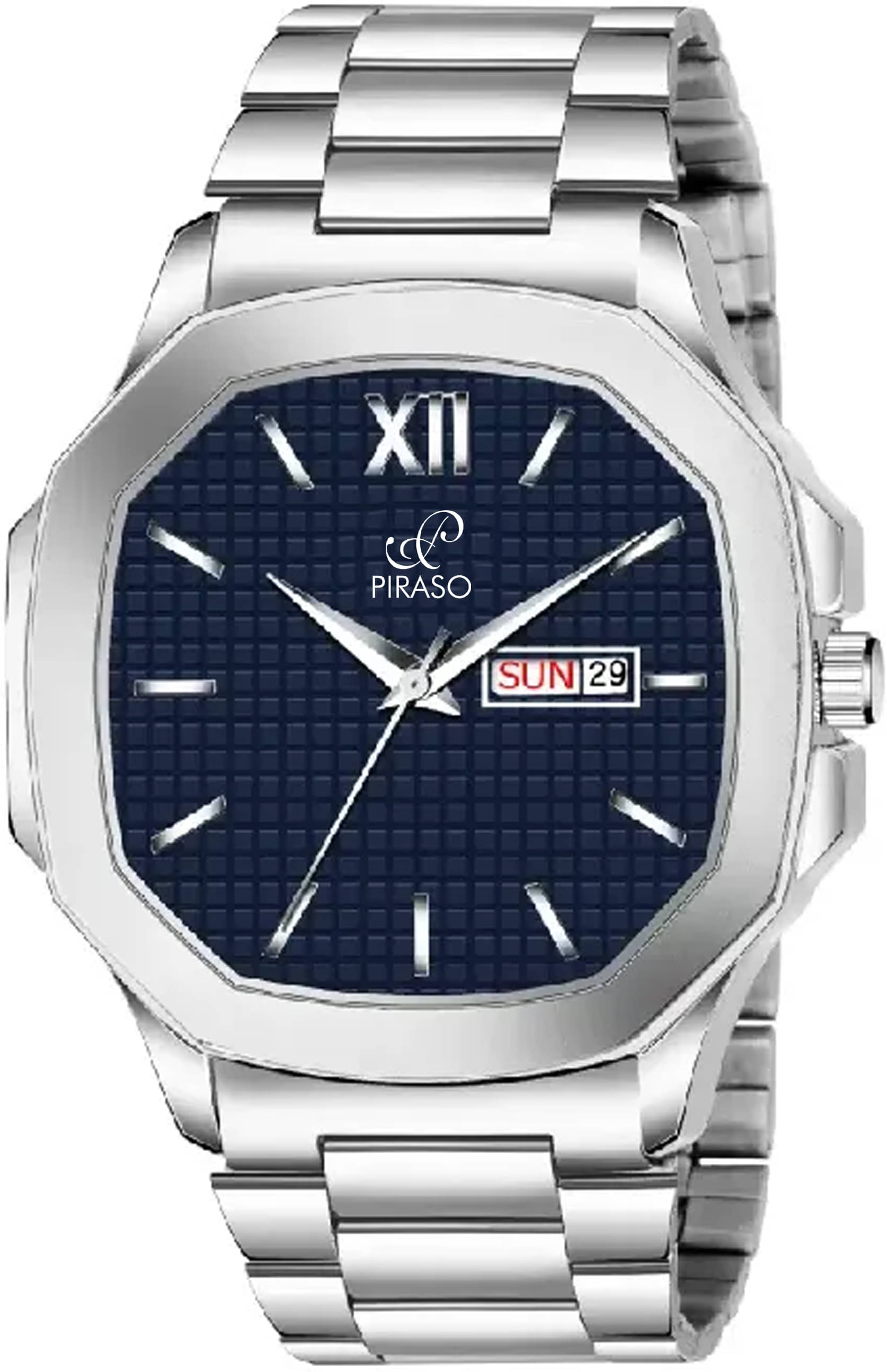 PIRASO Silver Stainless Steel Analog Men's Watch PIRASO Silver Stainless Steel Analog Men's Watch