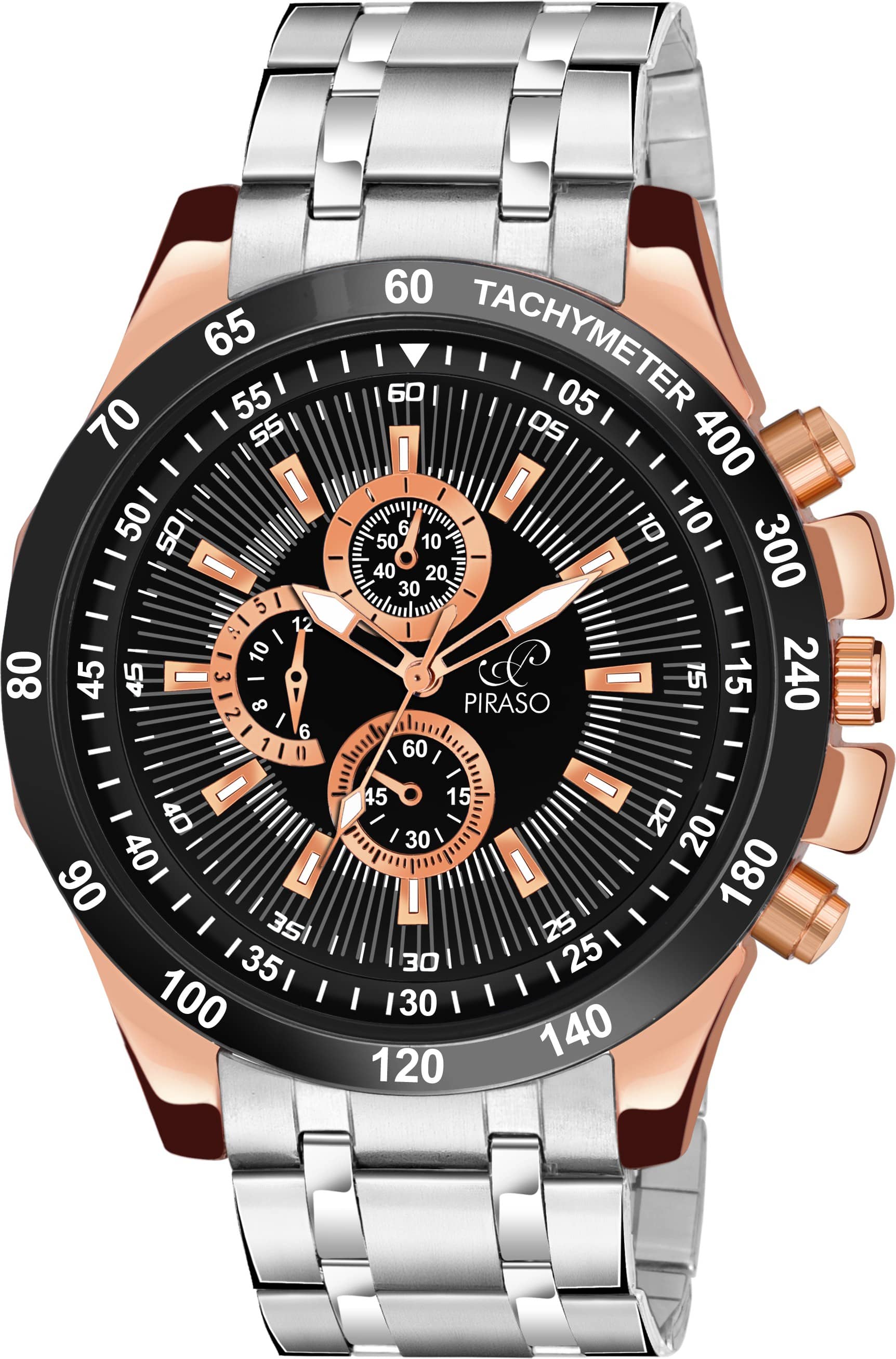 PIRASO Silver Stainless Steel Analog Men's Watch