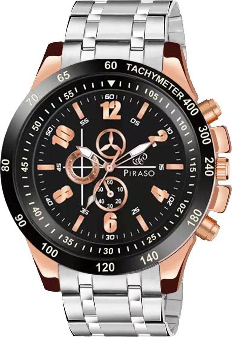 PIRASO Silver Stainless Steel Analog Men's Watch
