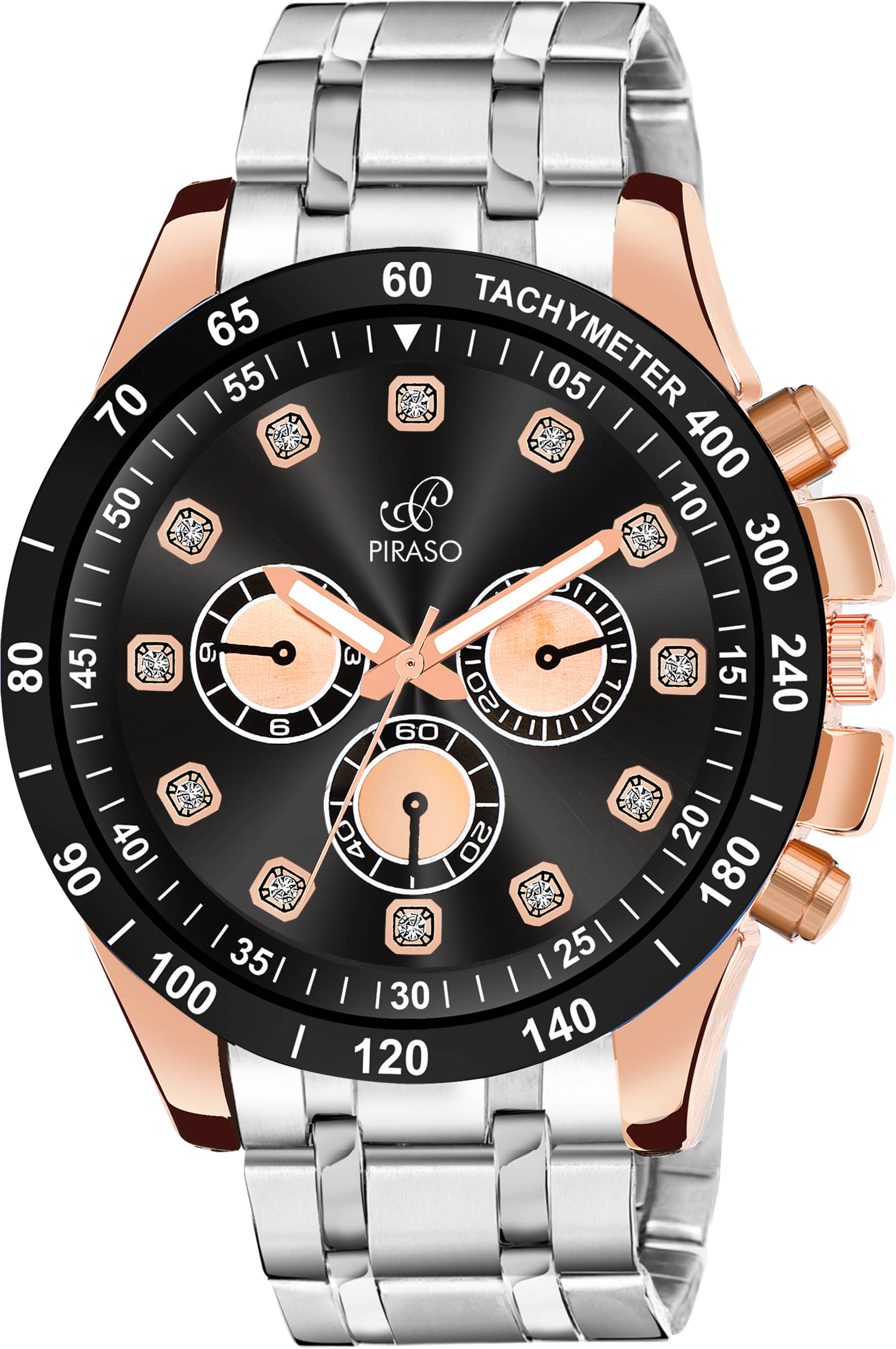 PIRASO Silver Stainless Steel Analog Men's Watch