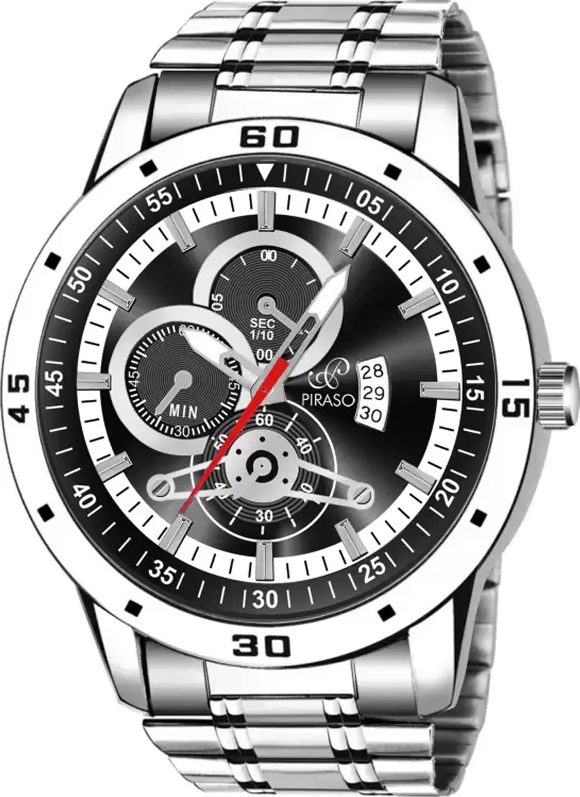 PIRASO Silver Stainless Steel Analog Men's Watch