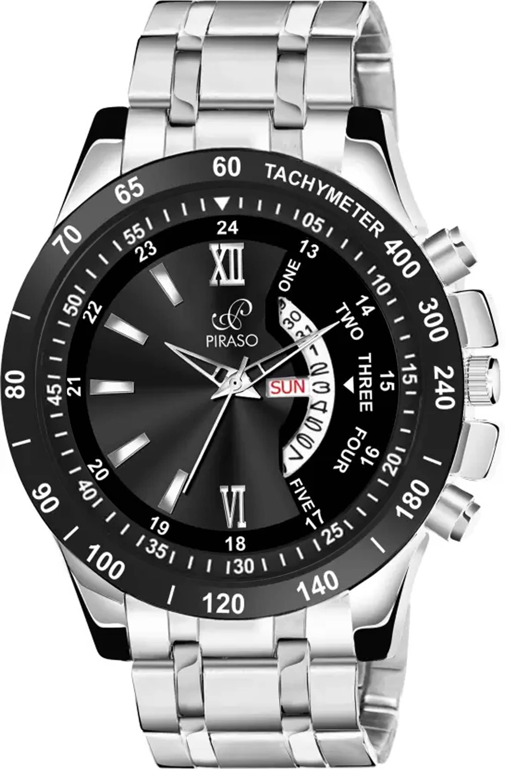 PIRASO Silver Stainless Steel Analog Men's Watch