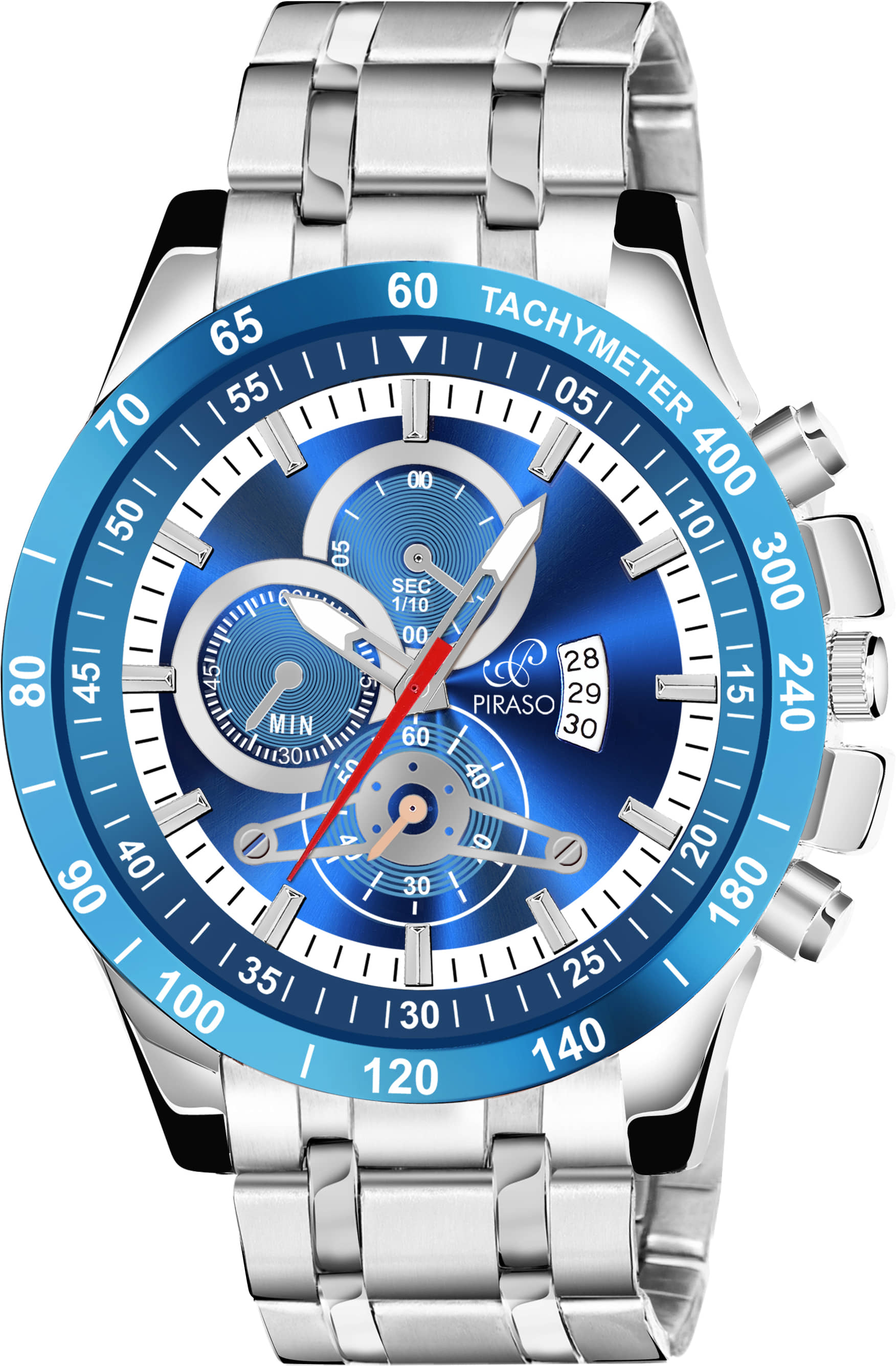 PIRASO Silver Stainless Steel Analog Men's Watch