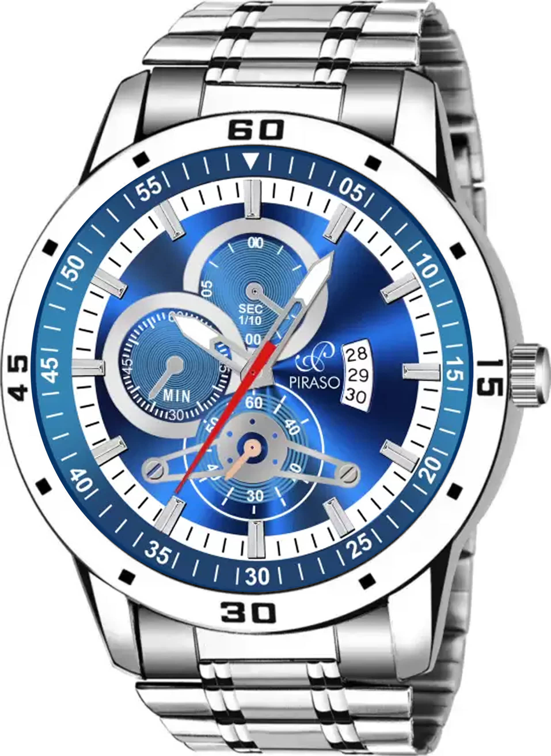 PIRASO Silver Stainless Steel Analog Men's Watch