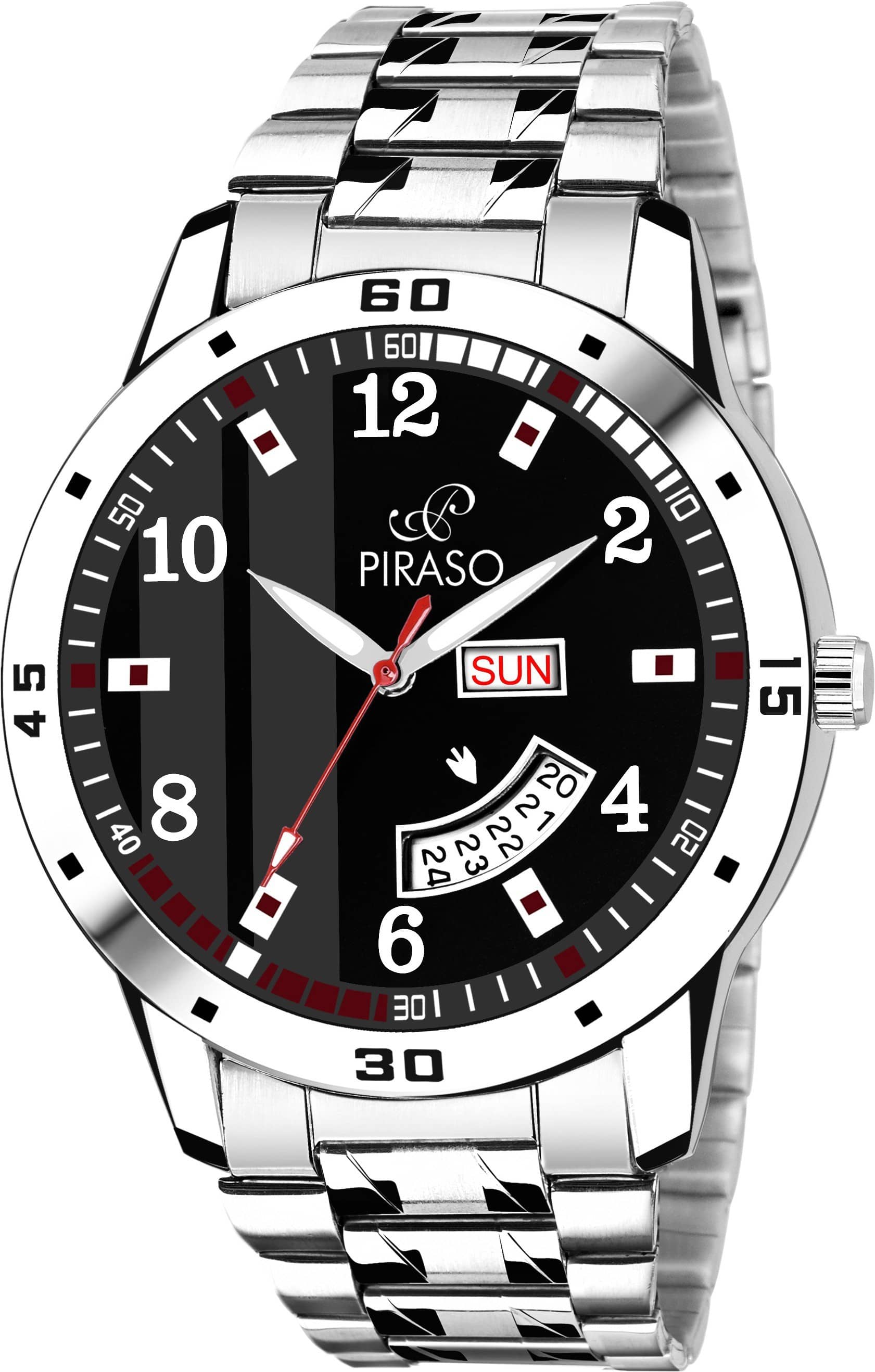 PIRASO Silver Stainless Steel Analog Men's Watch