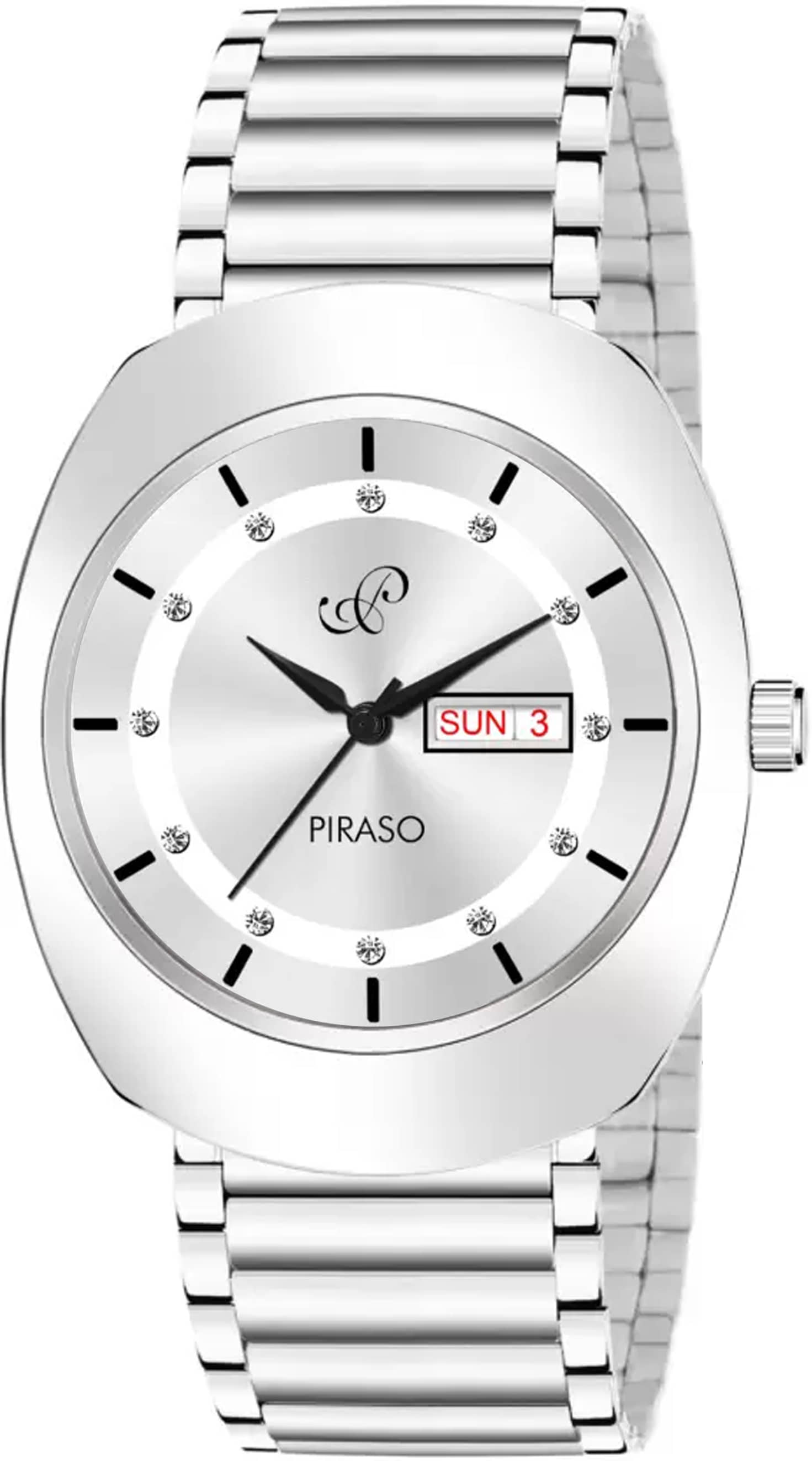 PIRASO Silver Stainless Steel Analog Men's Watch