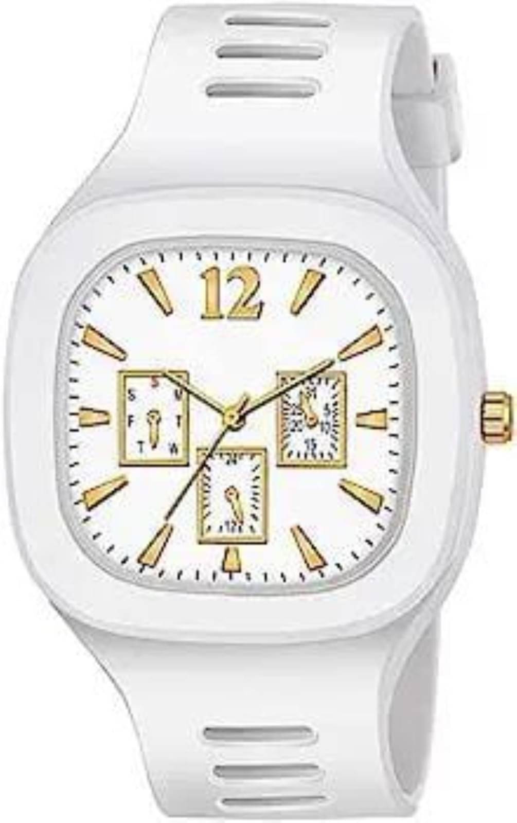     			PIRASO White Resin Analog Men's Watch