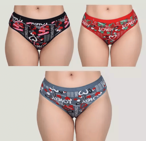 REONY Pack of 3 Cotton Hipster For Women ( Multicolor3 )